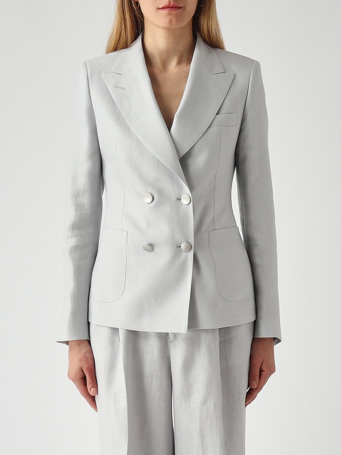 Tagliatore Double Breasted Linen Blazer