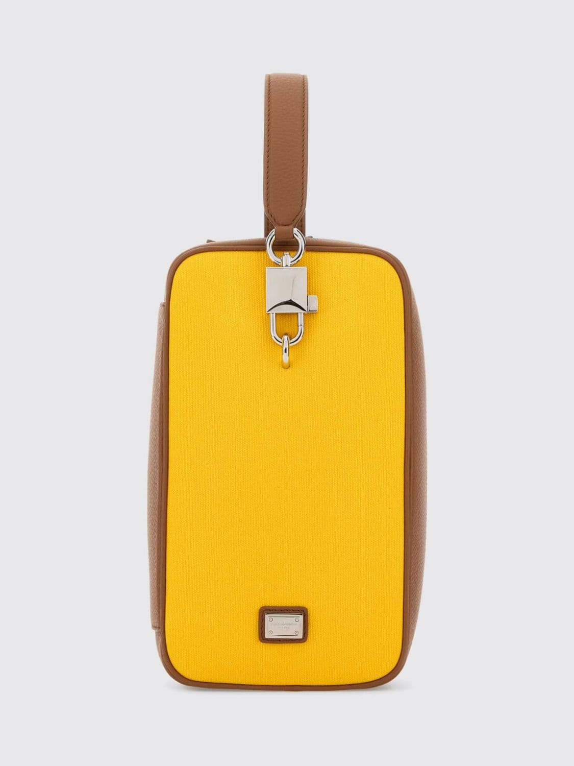 Dolce & Gabbana Bicolor Lock Handbag in Leather and Canvas · OS