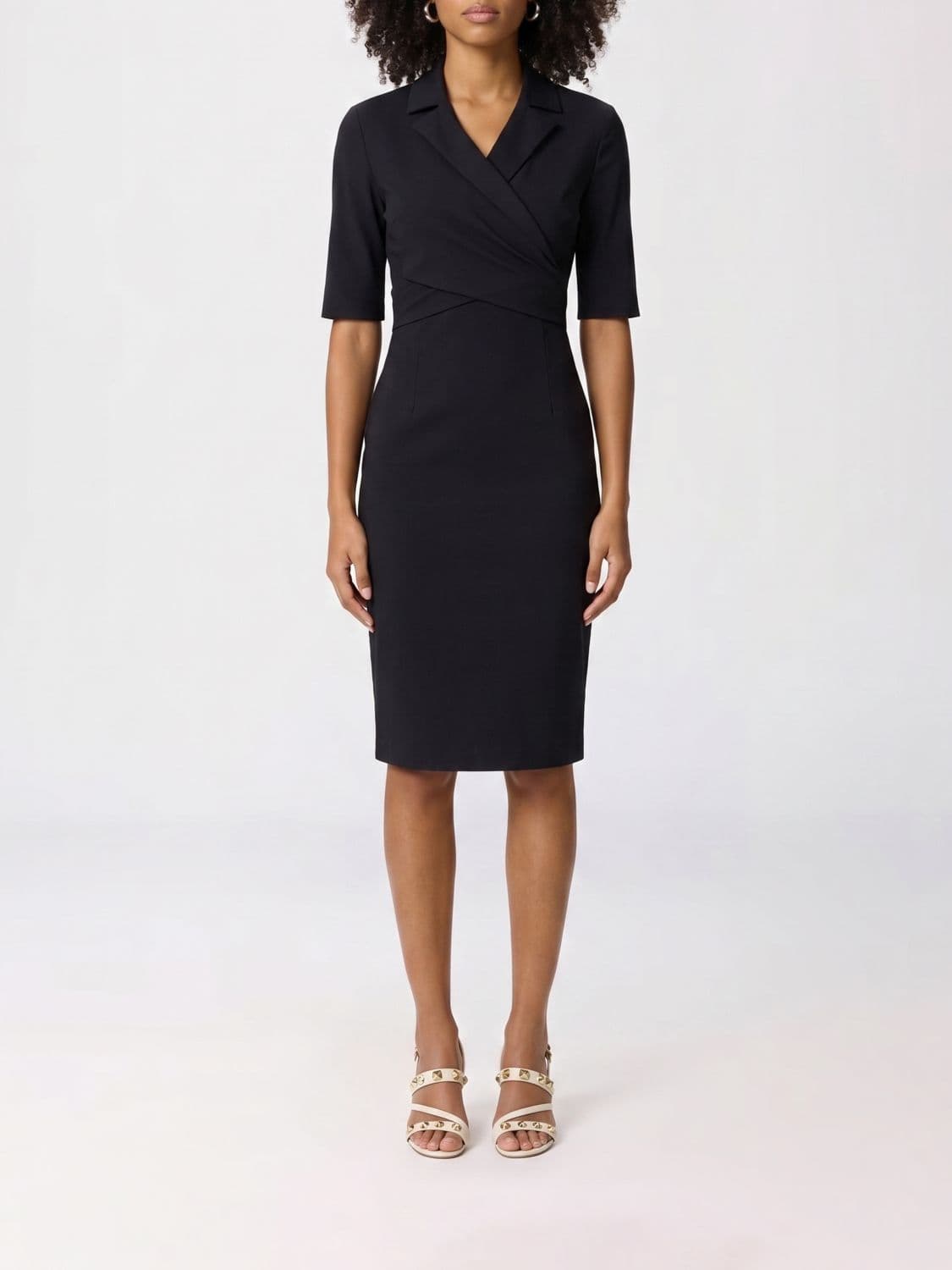 Pinko Linen Blend Midi Dress