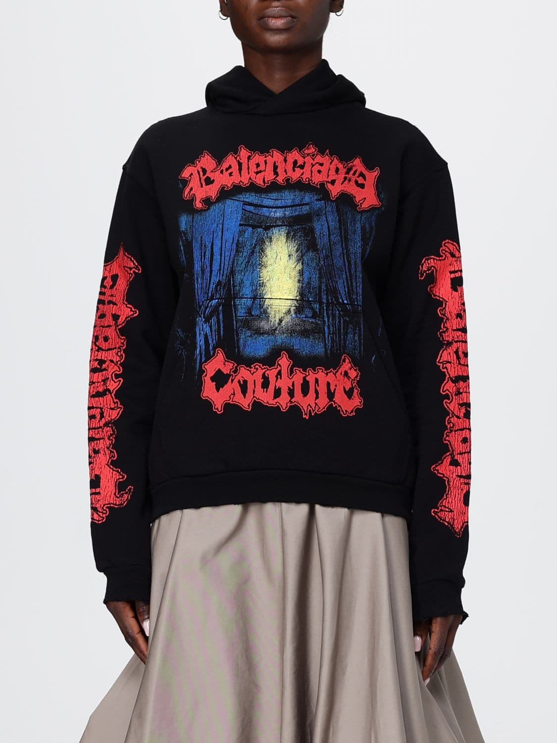 Balenciaga Printed Cotton Hoodie