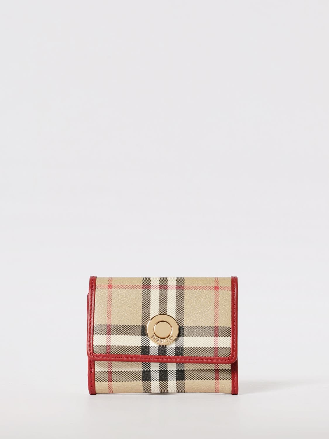 Burberry Coated Cotton Check Print Wallet · OS