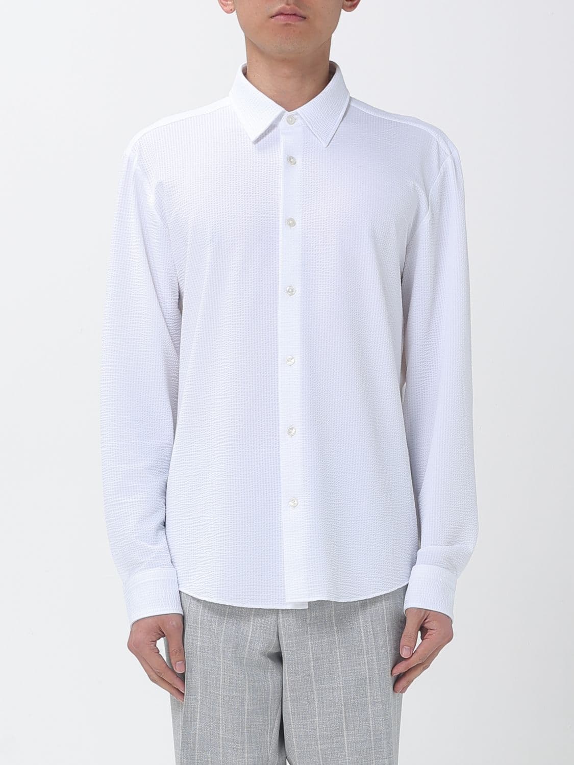 Boss Cotton Blend Casual Shirt