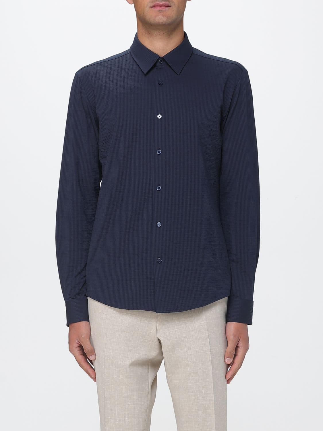 Boss Cotton Blend Casual Shirt