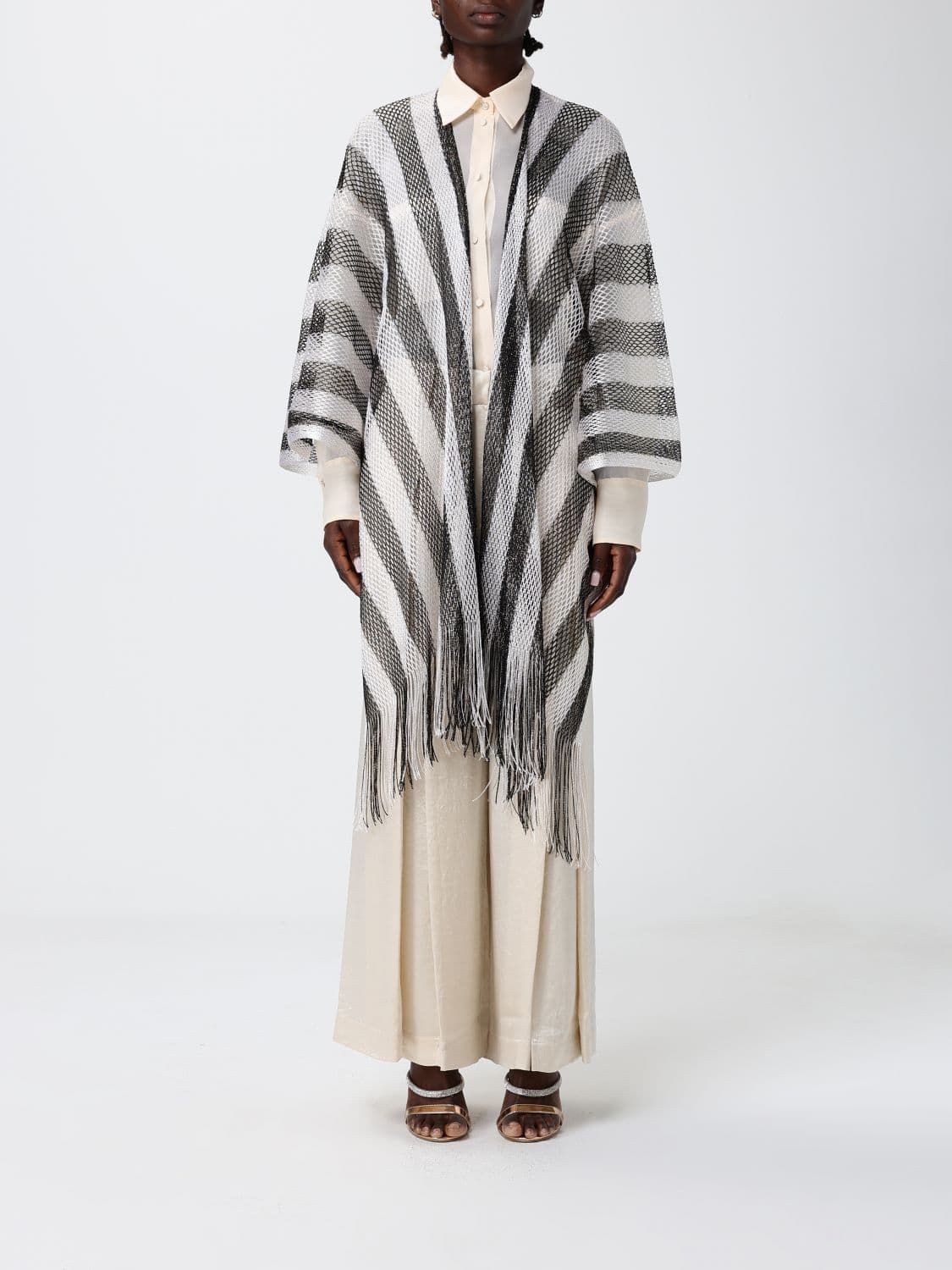 Liu Jo Striped Mesh Polyester Cardigan
