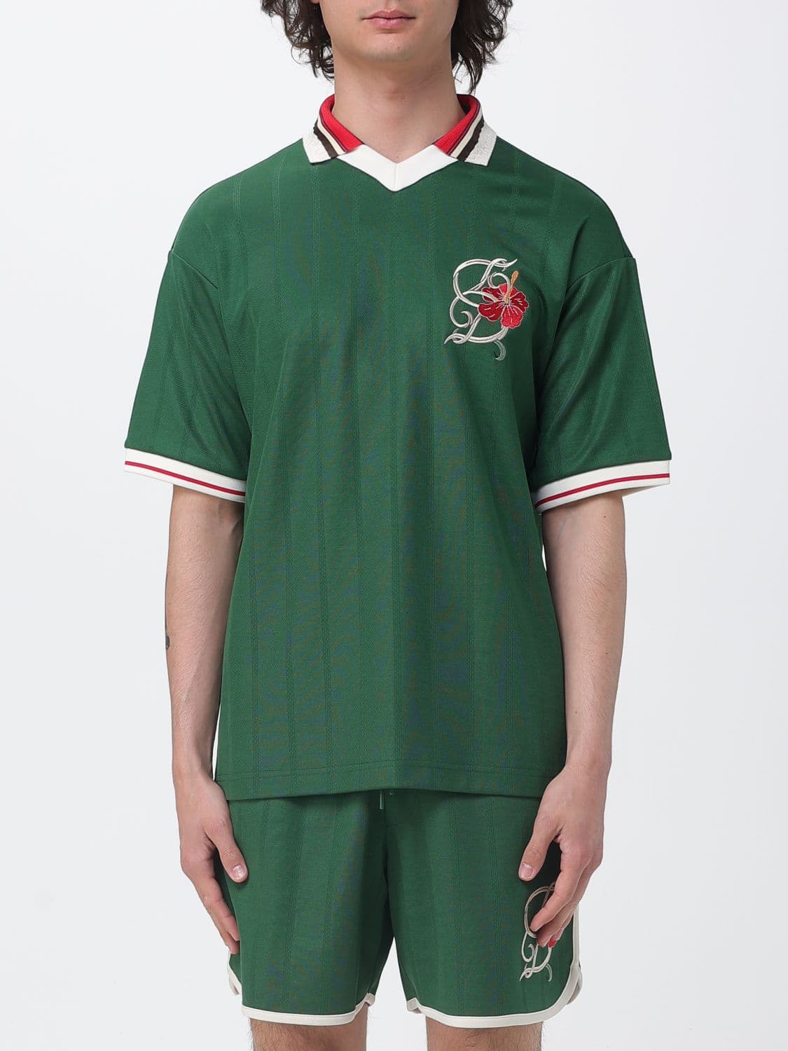 Drôle De Monsieur D Hibiscus Cotton Blend Polo Shirt