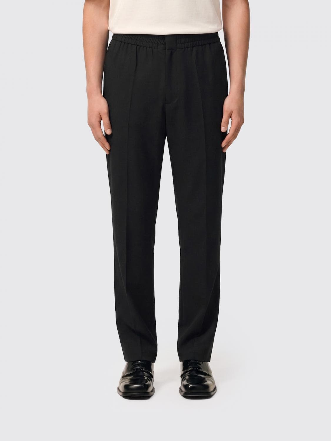 Ami Paris Virgin Wool Slim Fit Trousers