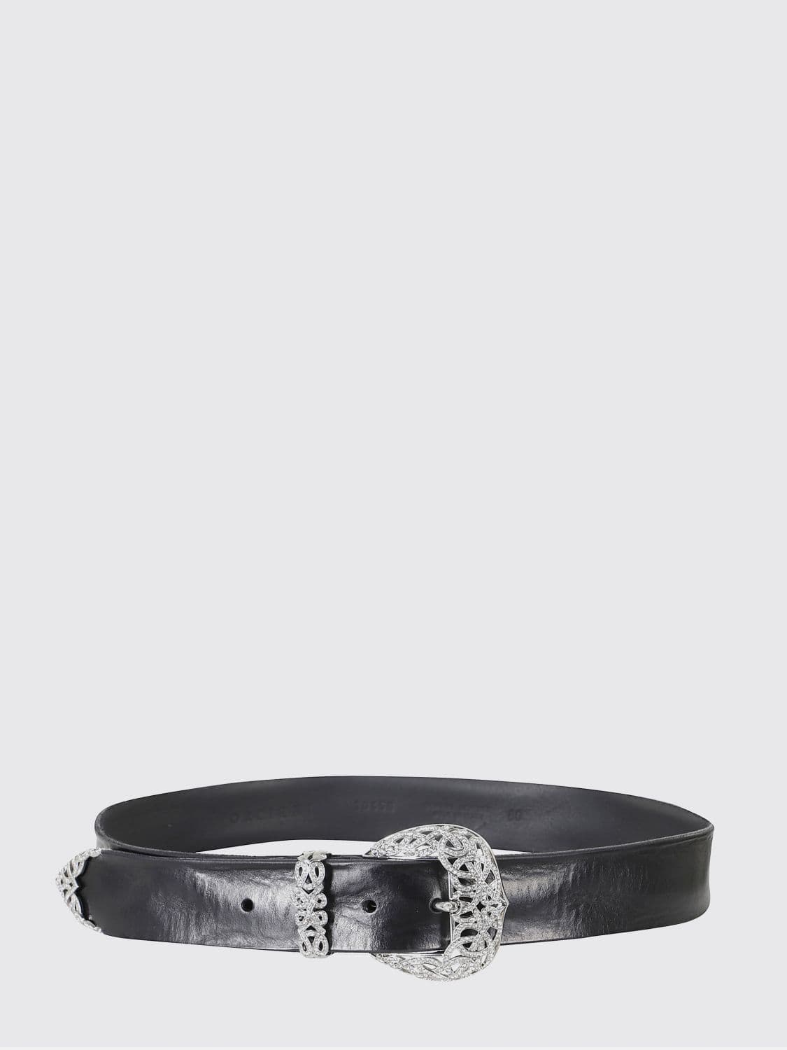 Orciani Leather Belt with Jewel Buckle