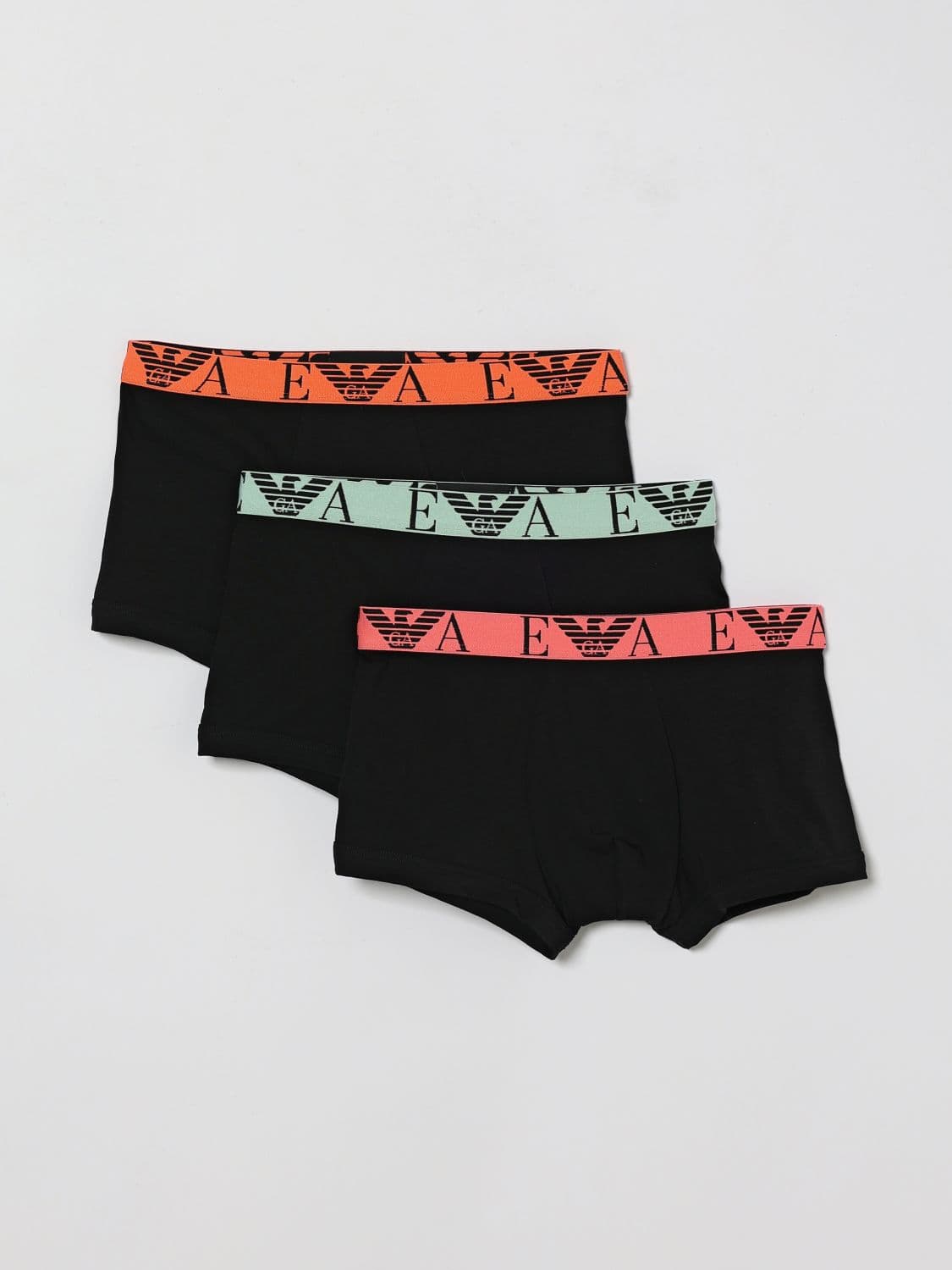 Emporio Armani Set of 3 Boxer Briefs in Stretch Cotton with Jacquard Logo · S