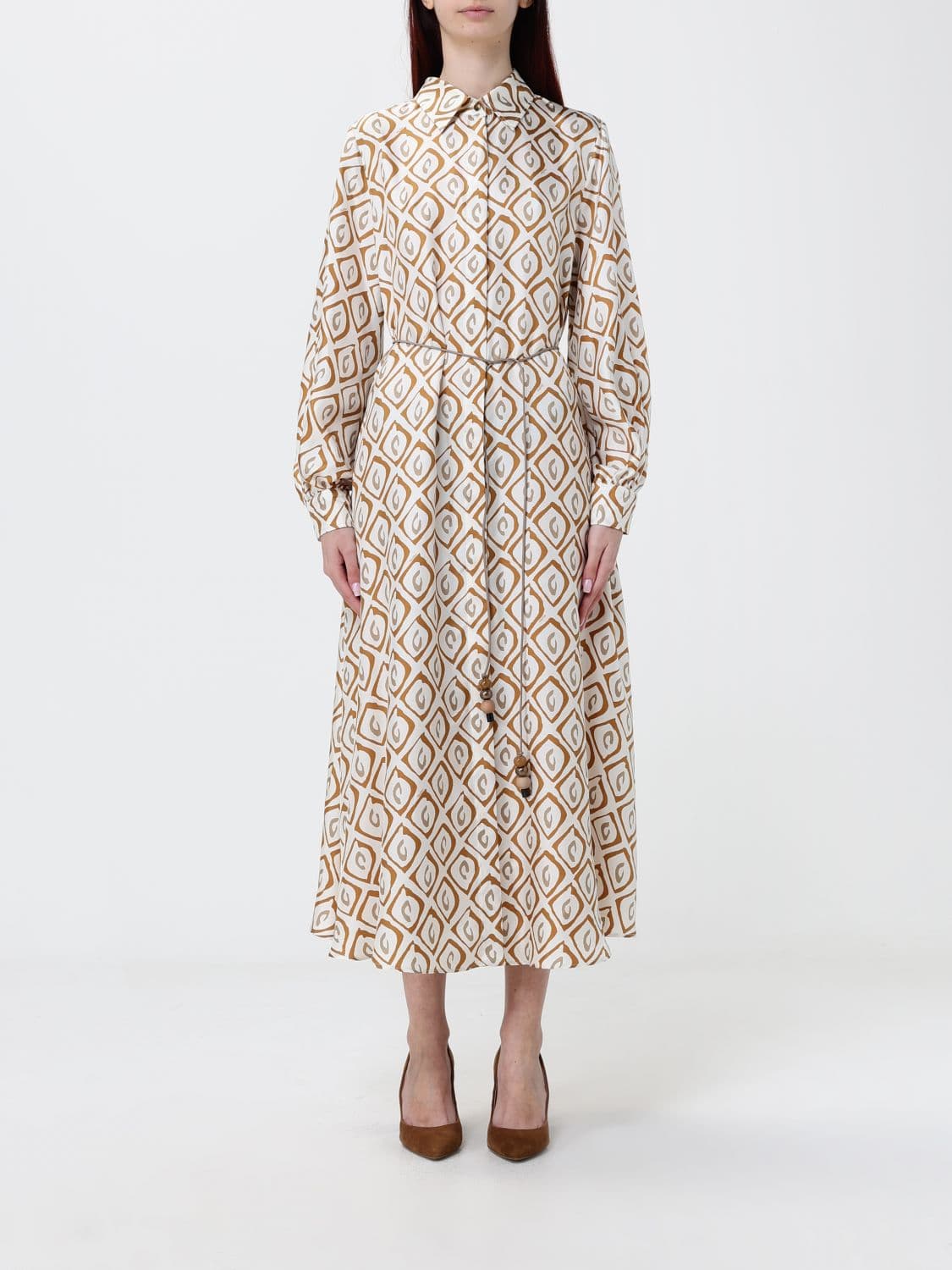 Max Mara Printed Silk Shirt Dress