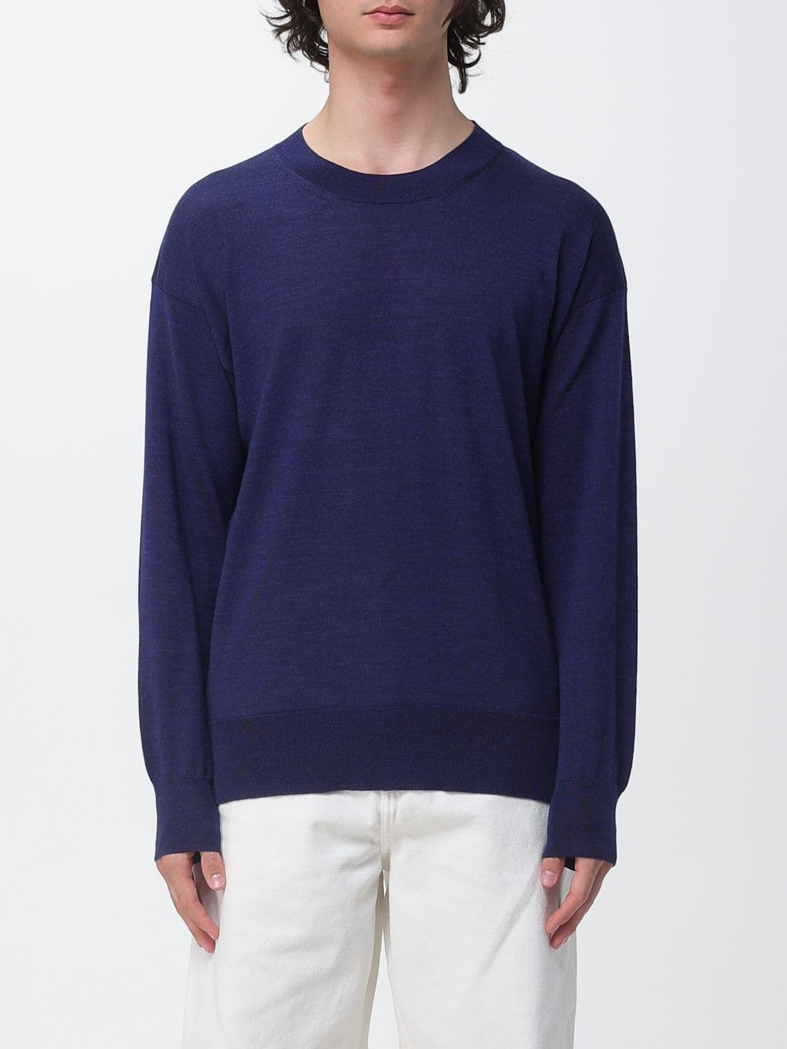 Ami Paris Wool and Silk Crew Neck Sweater