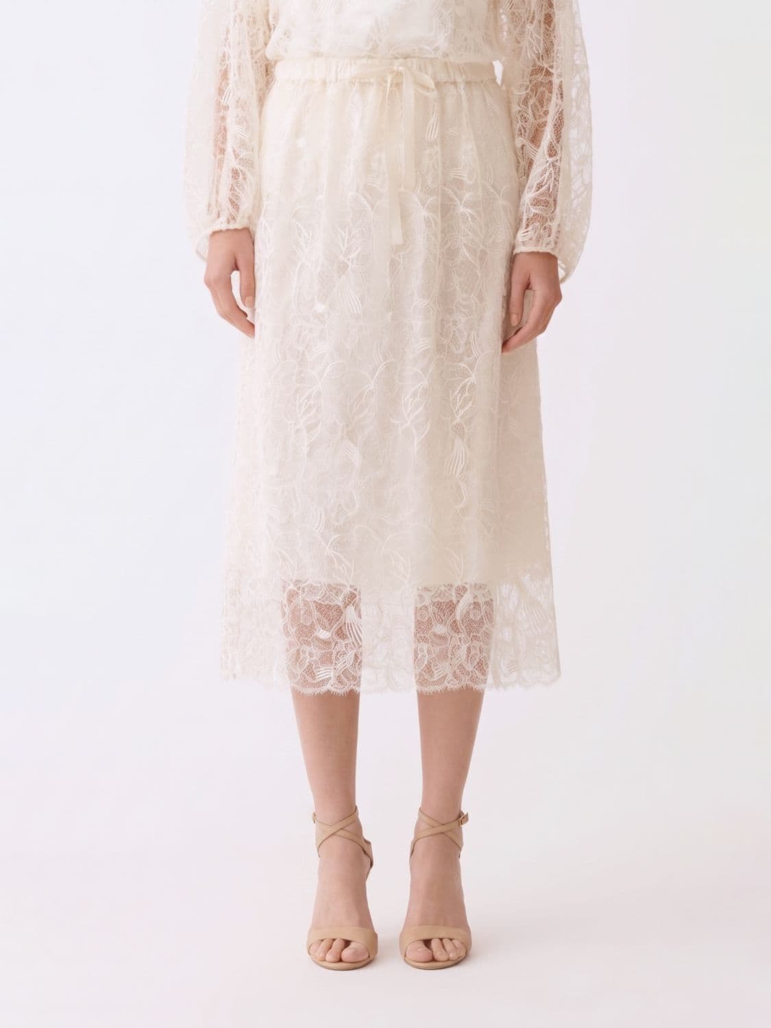Fabiana Filippi Lace Midi Skirt