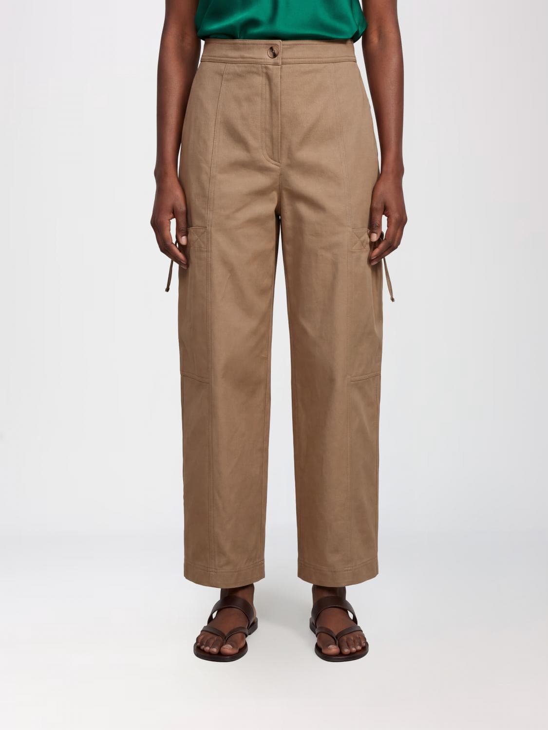 Max Mara Stretch Cotton Cargo Trousers · 42