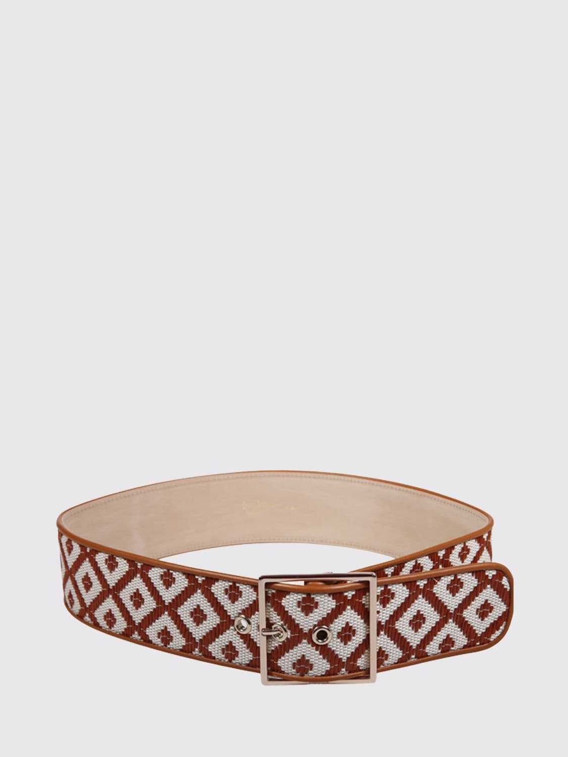 Max Mara Palato Cotton Belt with Jacquard Diamonds