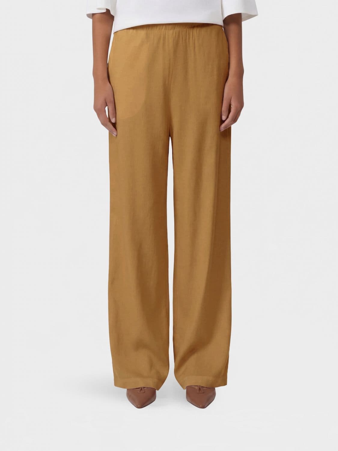 Max Mara Pure Destino Palazzo Linen Blend Trousers
