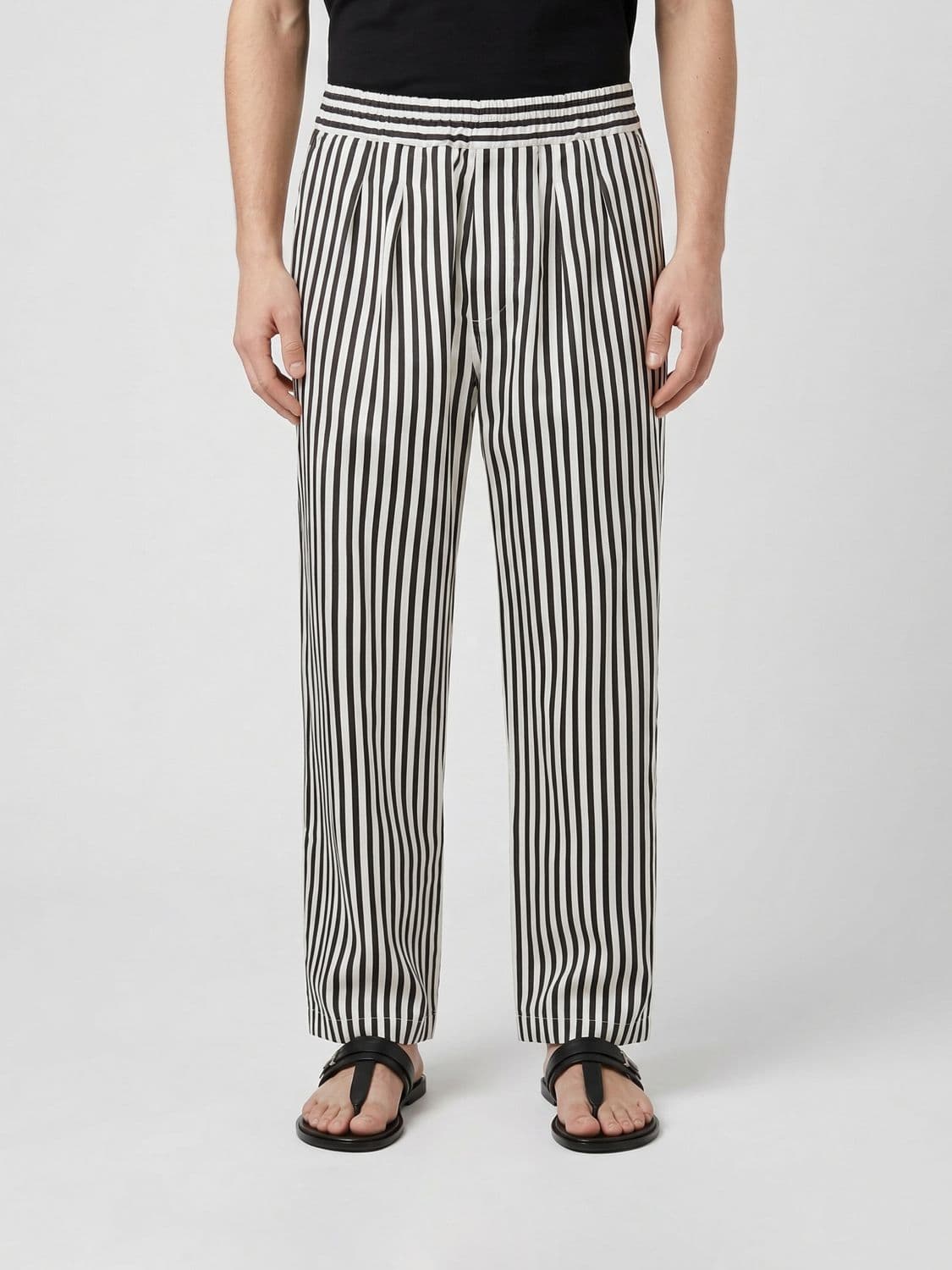 Tom Ford Striped Silk Wide Leg Trousers