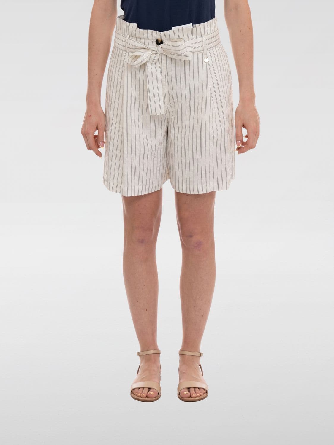Liu Jo Striped Viscose Shorts