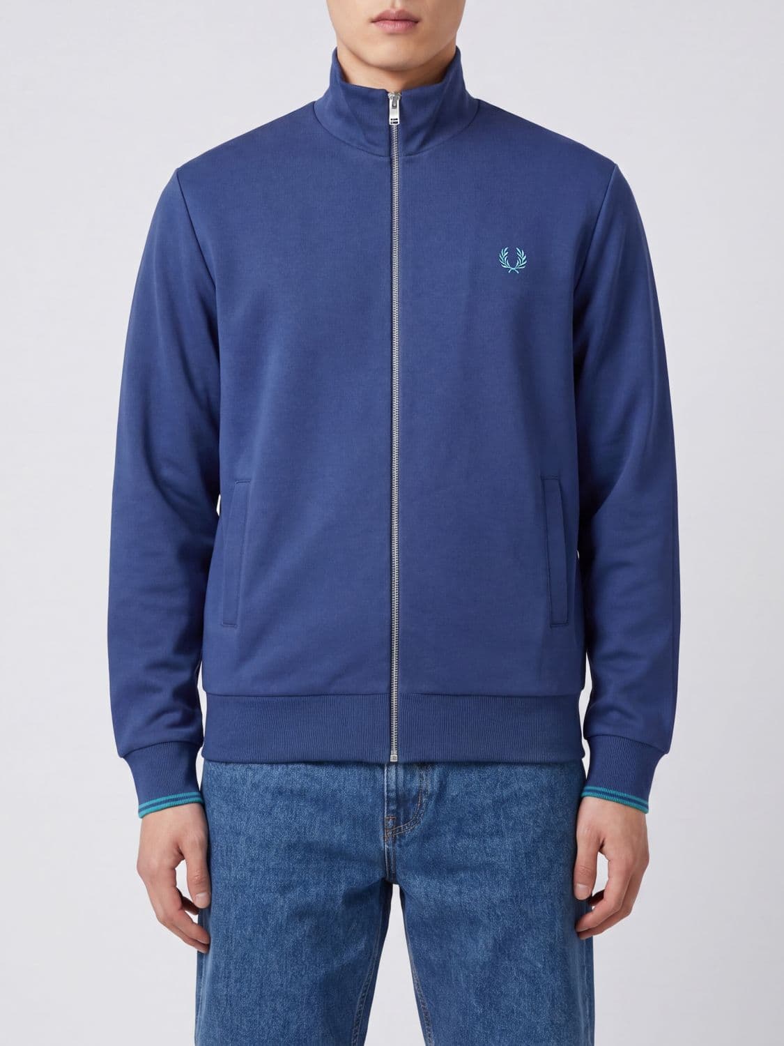 Fred Perry Cotton Zip-Up Sweatshirt · S