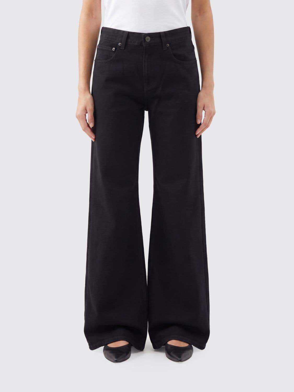 Balenciaga Cotton Denim Flared Jeans