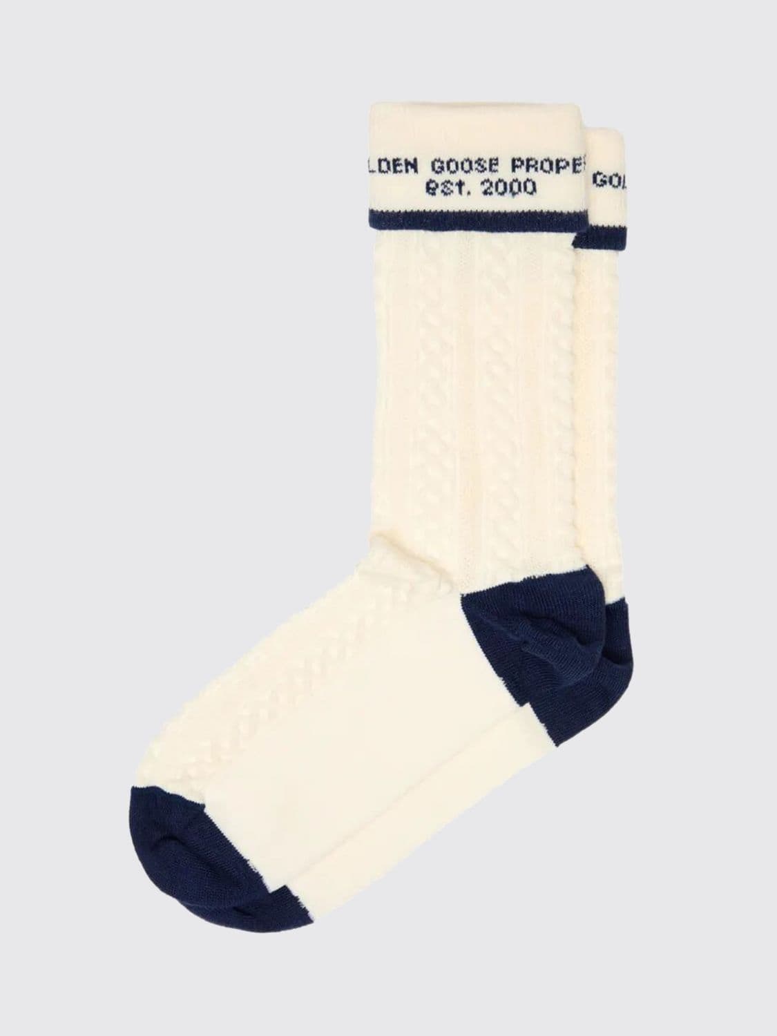 Golden Goose Intertwined Ribbed Cotton Knit Socks · S