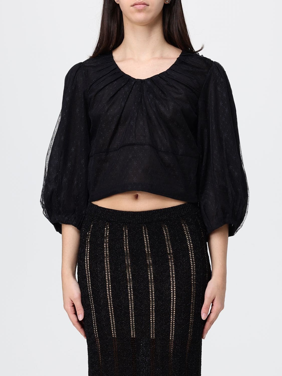 Twinset Floral Tulle Blouse