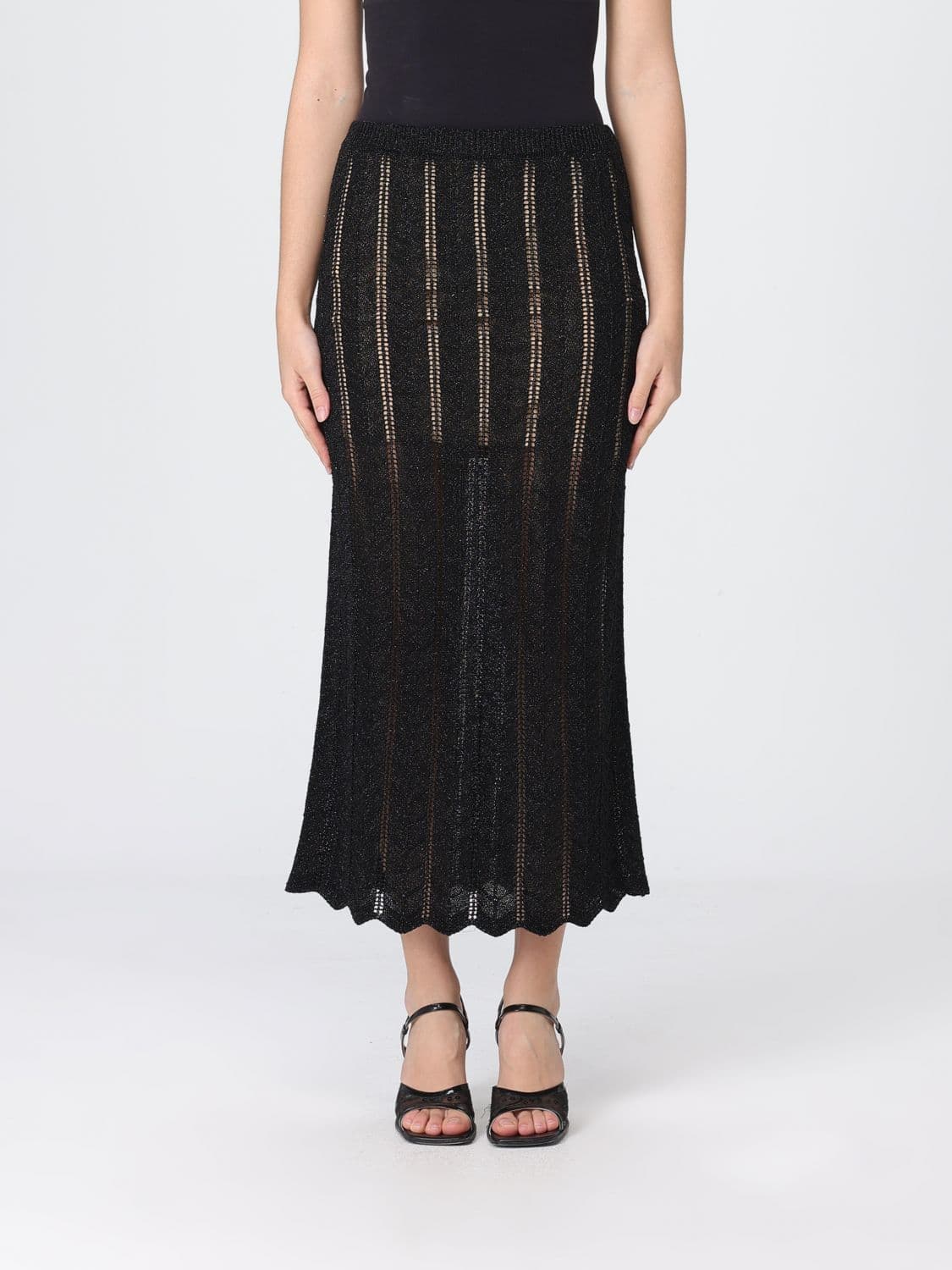 Twinset Viscose Knit Skirt