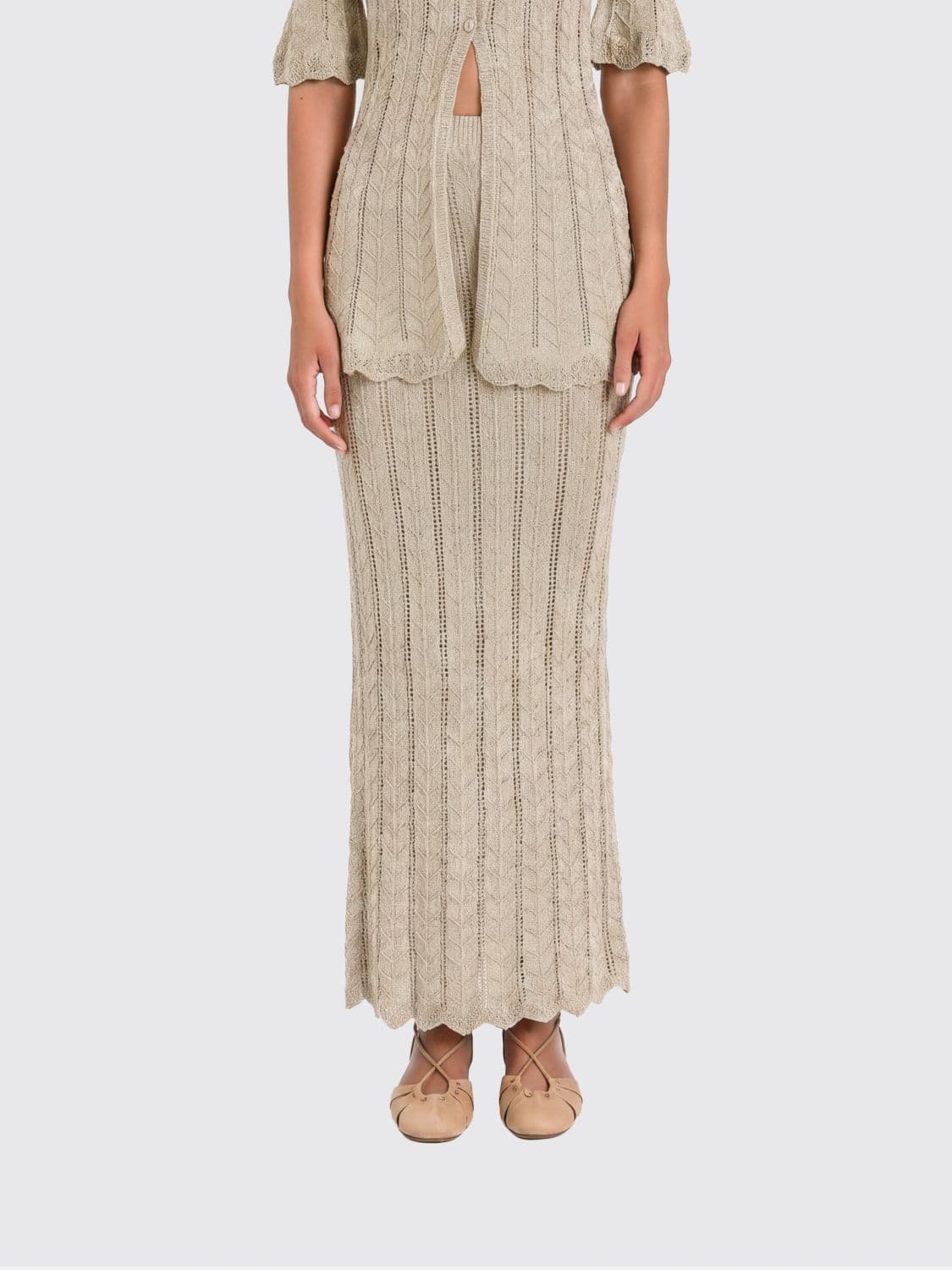 Twinset Viscose Knit Skirt