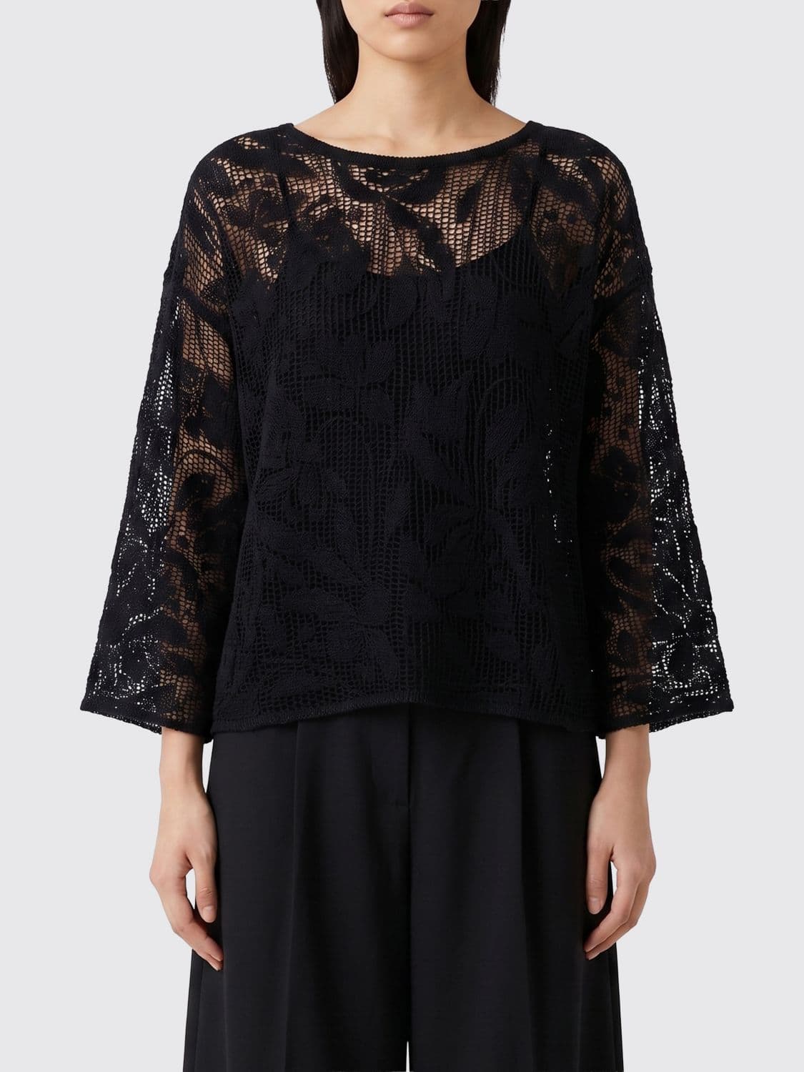 Kangra Crochet Cotton Knit Top