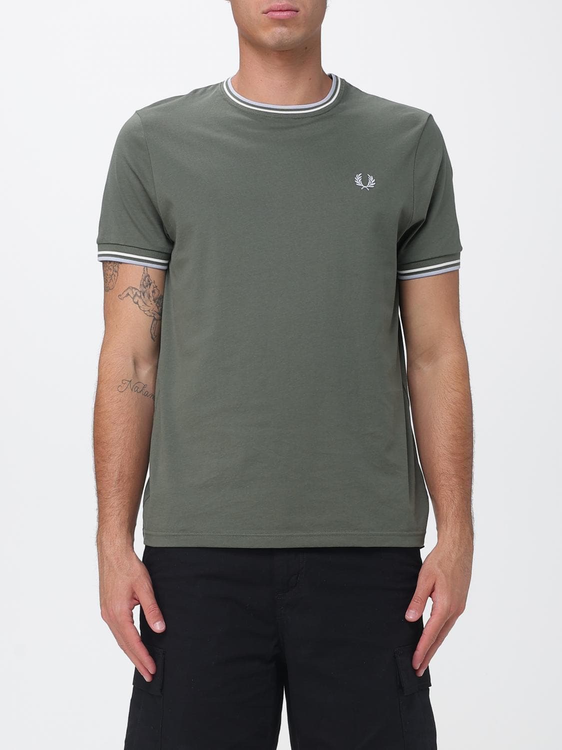 Fred Perry Cotton T-Shirt with Logo · XS