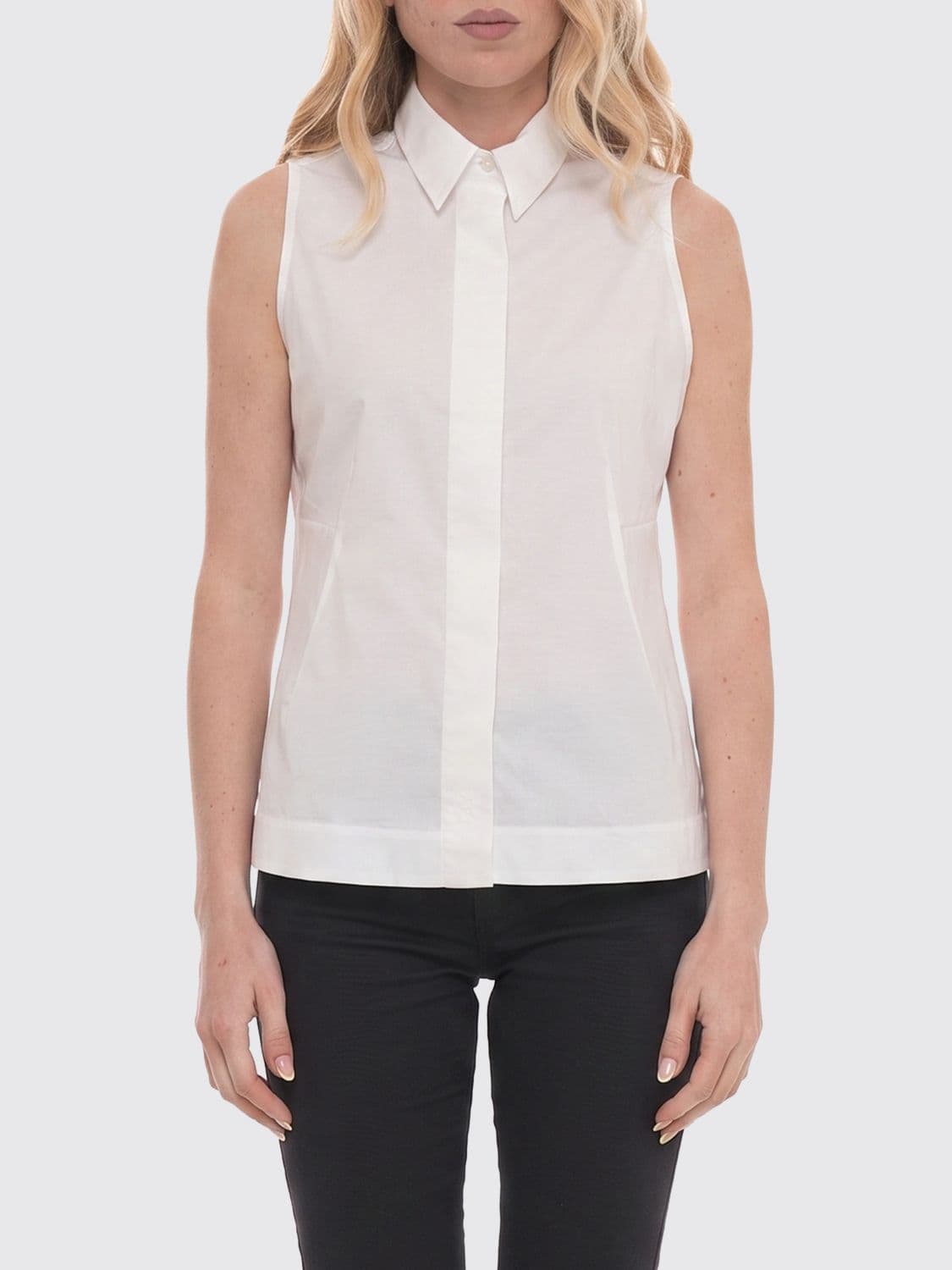Fay Sleeveless Stretch Poplin Shirt