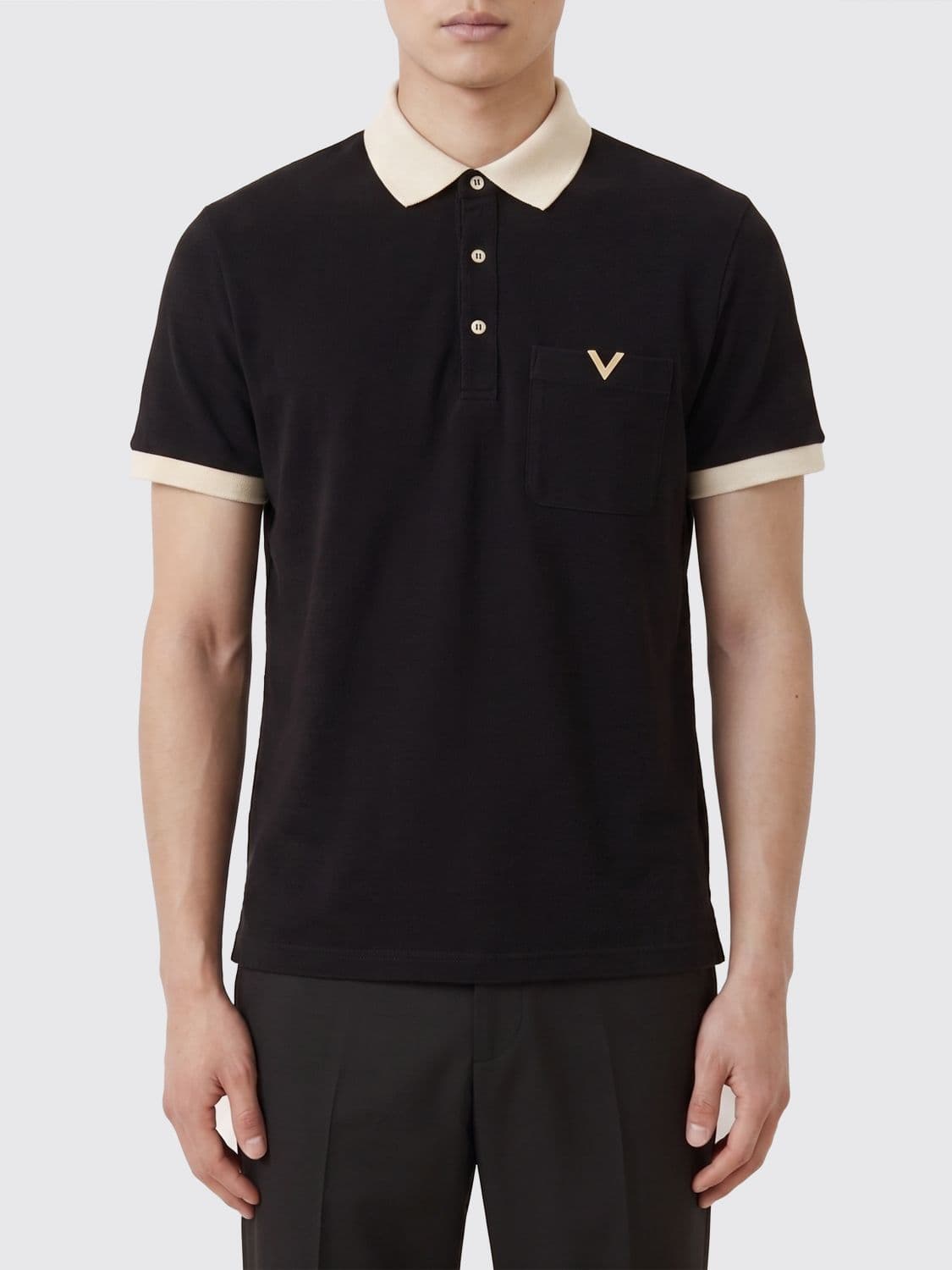 Valentino Cotton Polo Shirt with VLogo