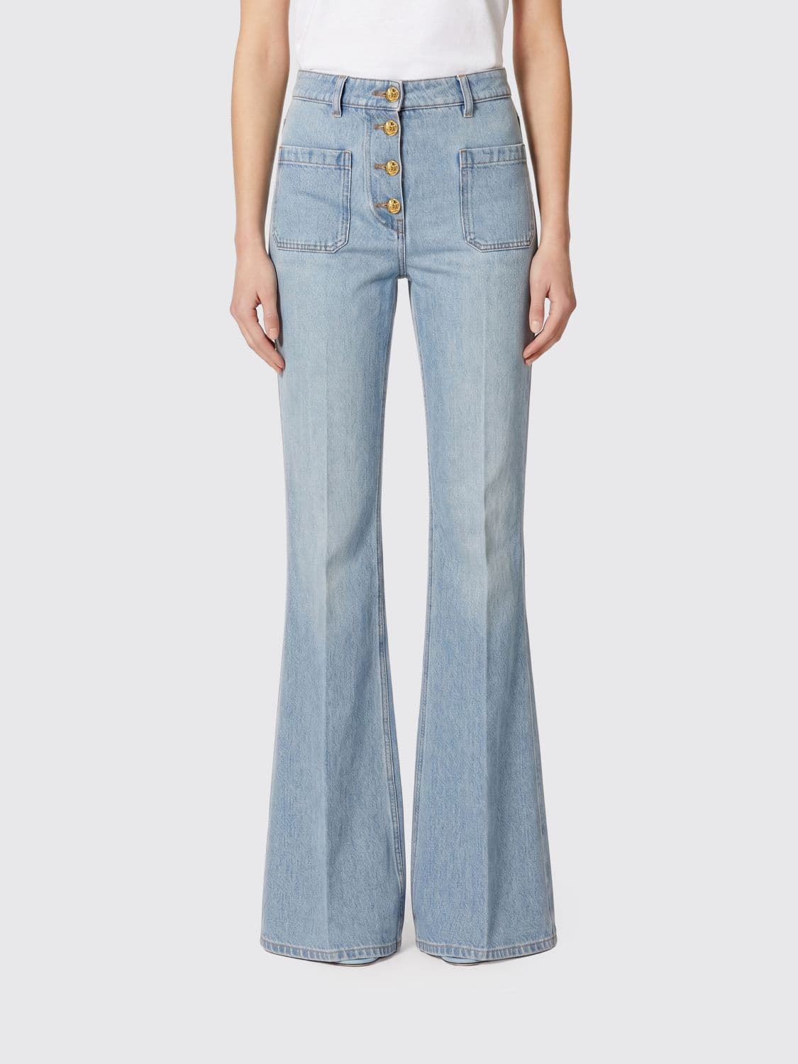 Valentino Flared Cotton Denim Jeans