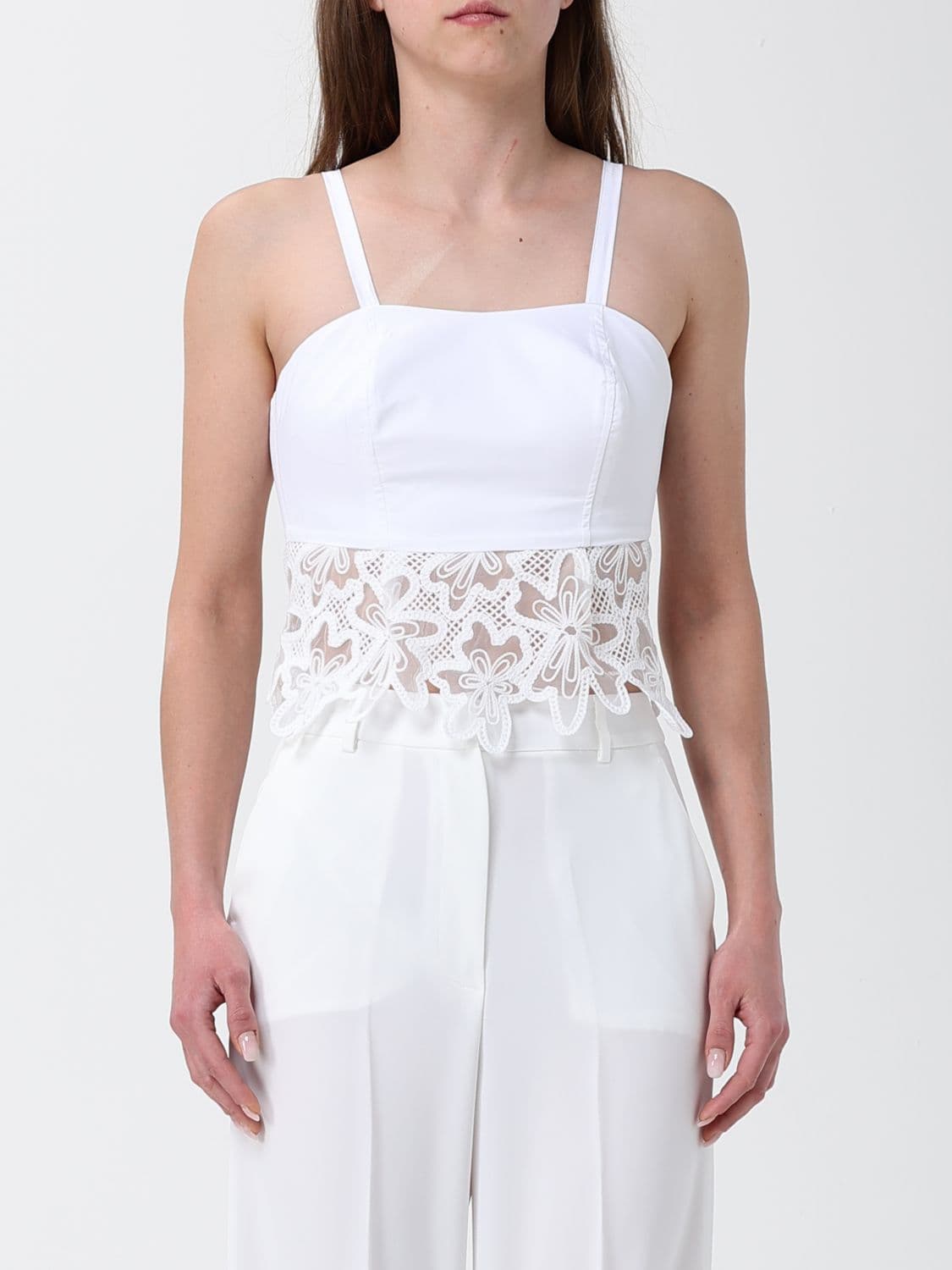 Hanita Crop Top with Macramé Inserts · M