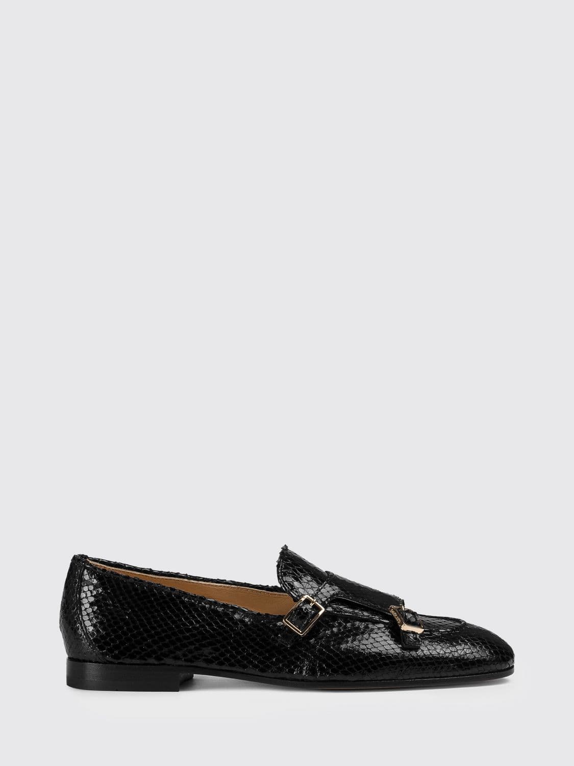 Doucal's Python Print Leather Monk Strap Shoes