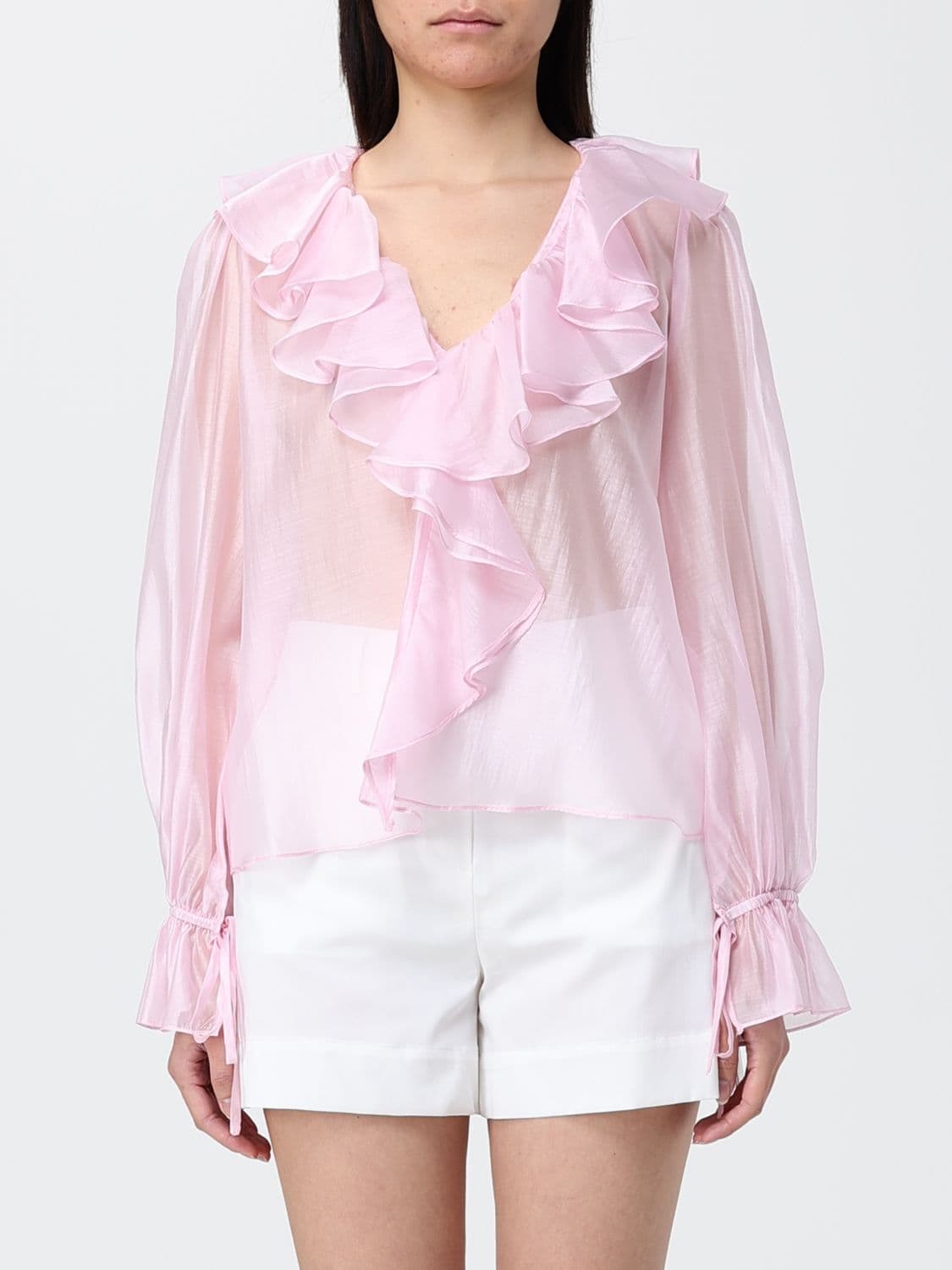 Hanita Chiffon Blouse with Ruffles
