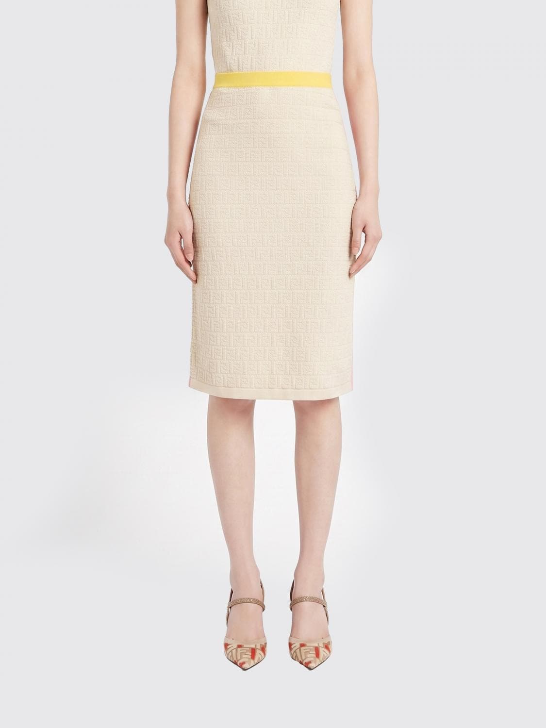 Fendi FF Cotton Blend Skirt