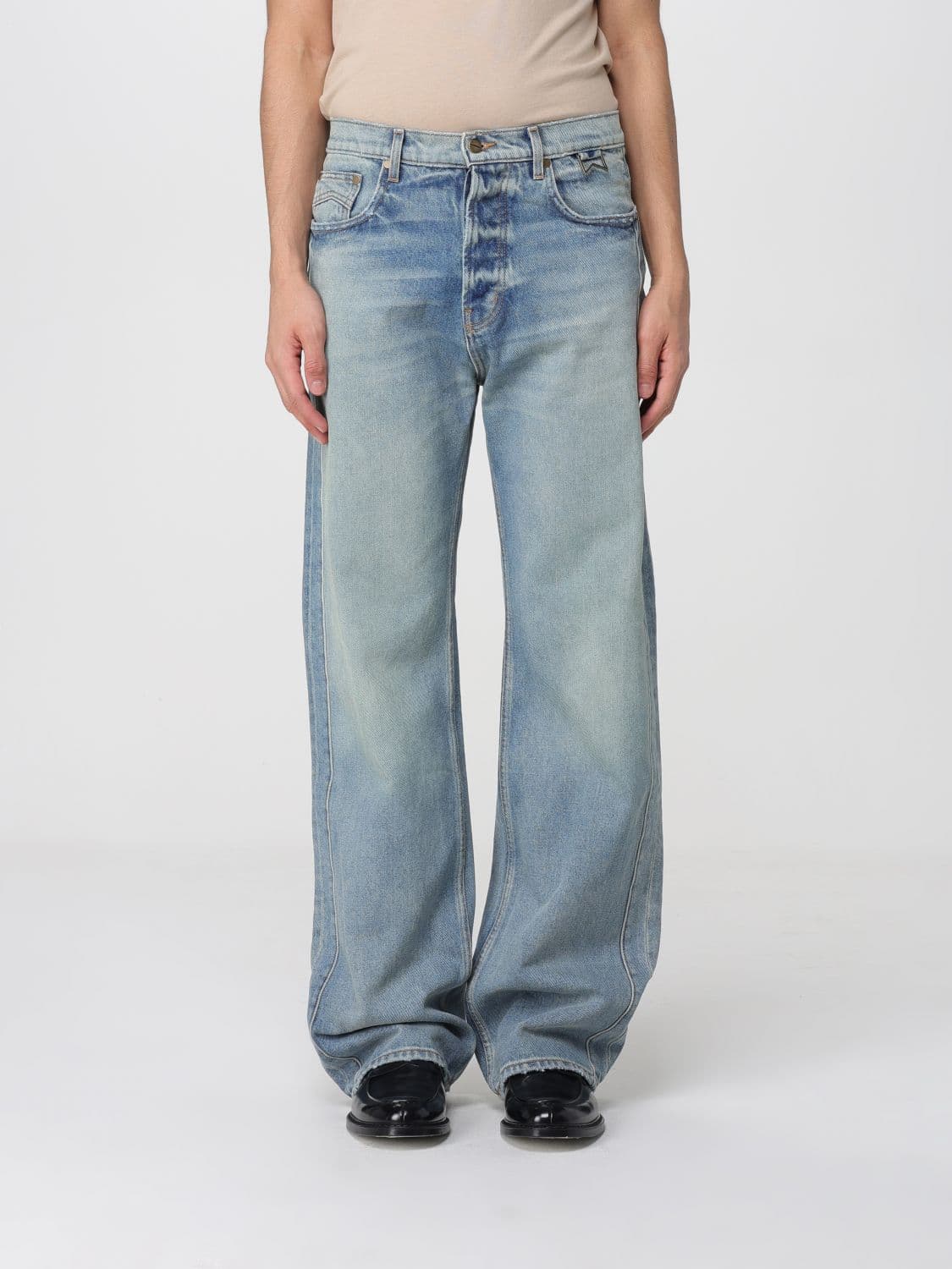 Rhude Cotton Denim Wide Leg Jeans