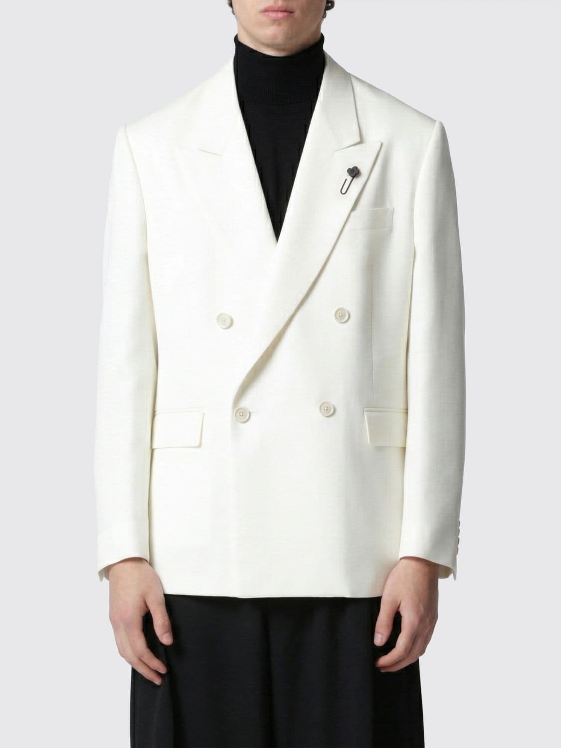 Lardini Double-Breasted Viscose and Silk Blazer