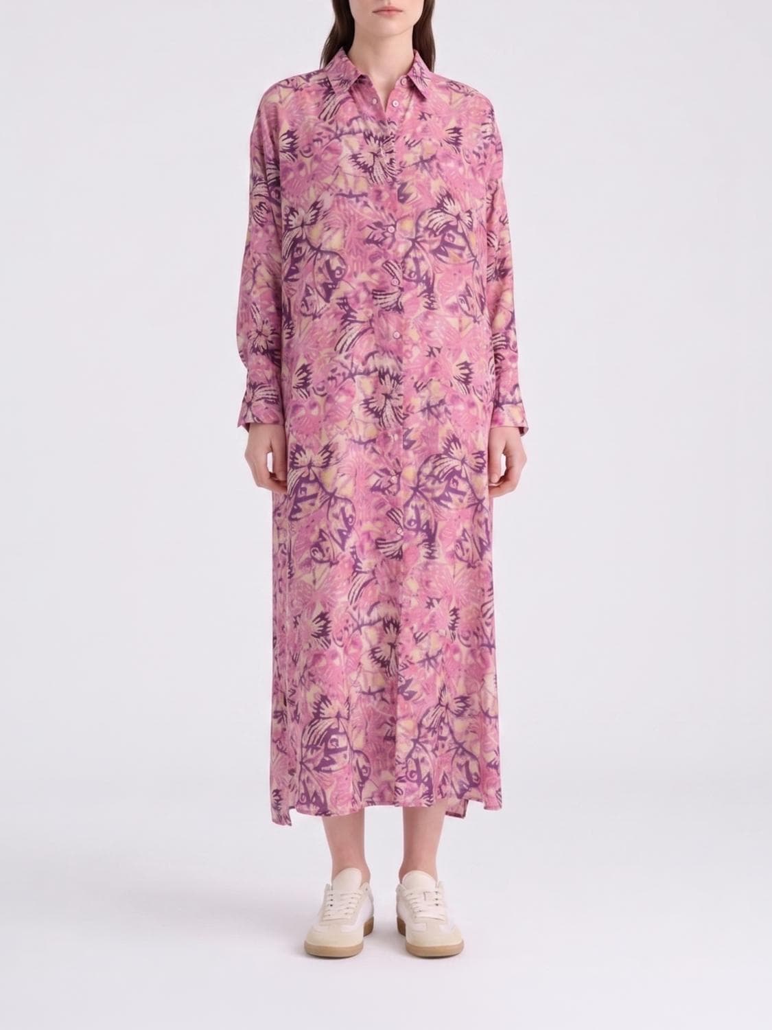 Momonì Printed Silk Chemisier Dress