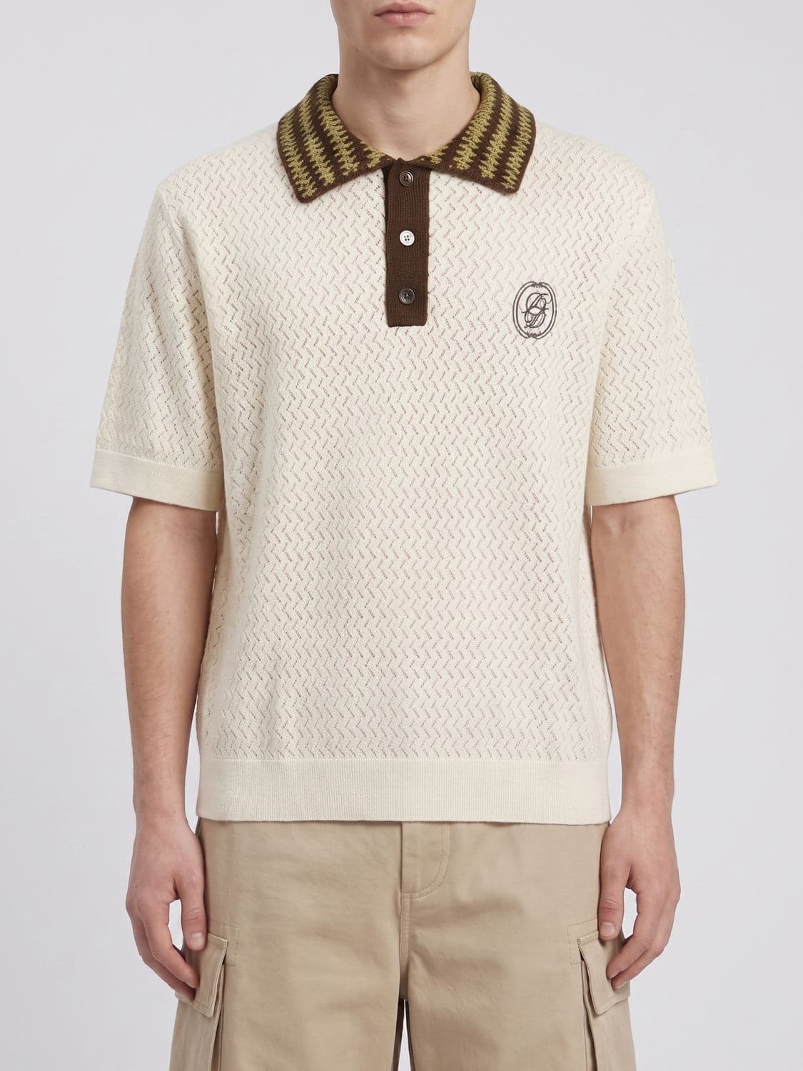 Drôle De Monsieur Knitted Cotton Polo Shirt