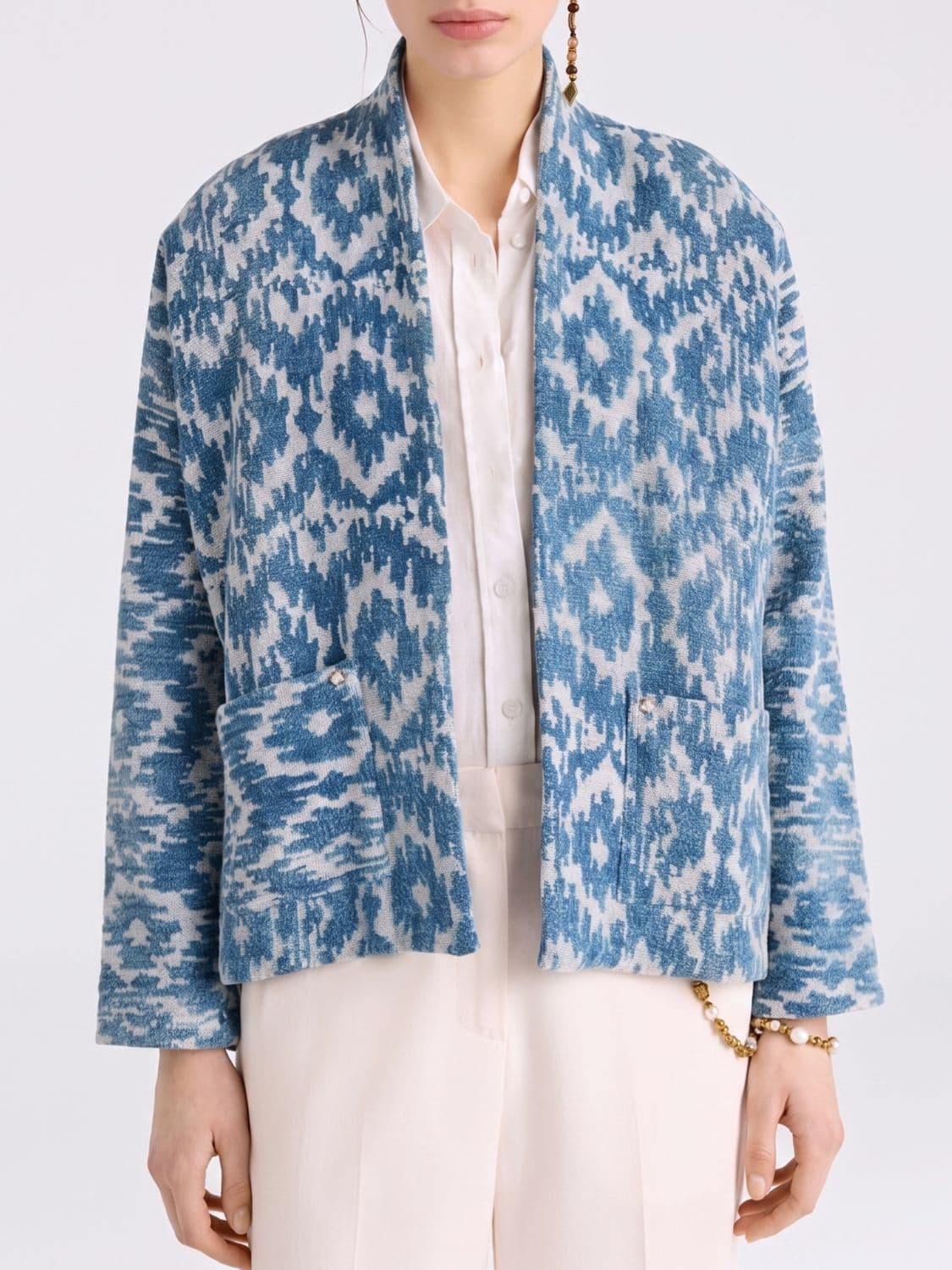 Momonì Cotton Kimono Jacket with Fringes