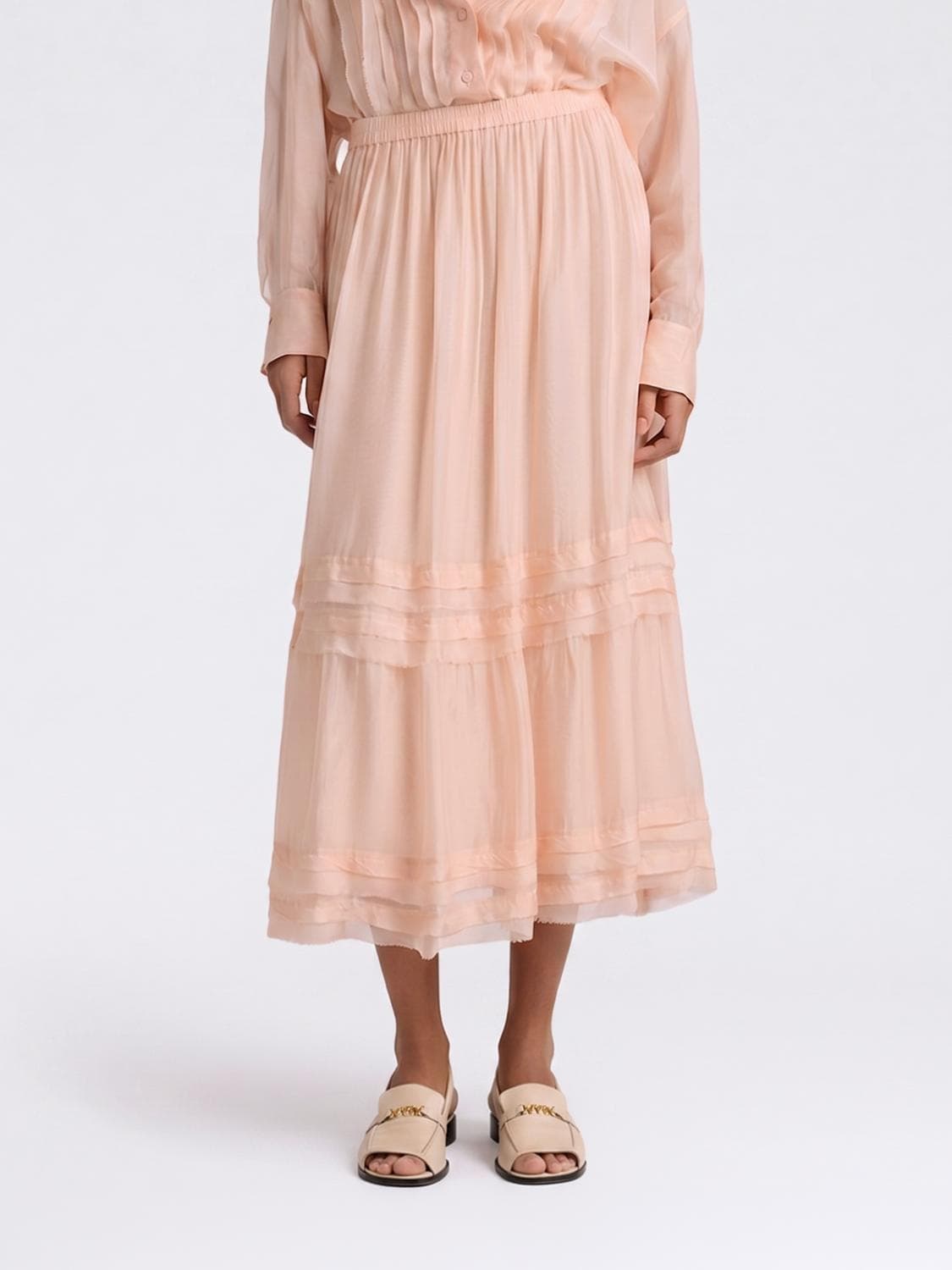 Momonì Silk Blend Midi Skirt