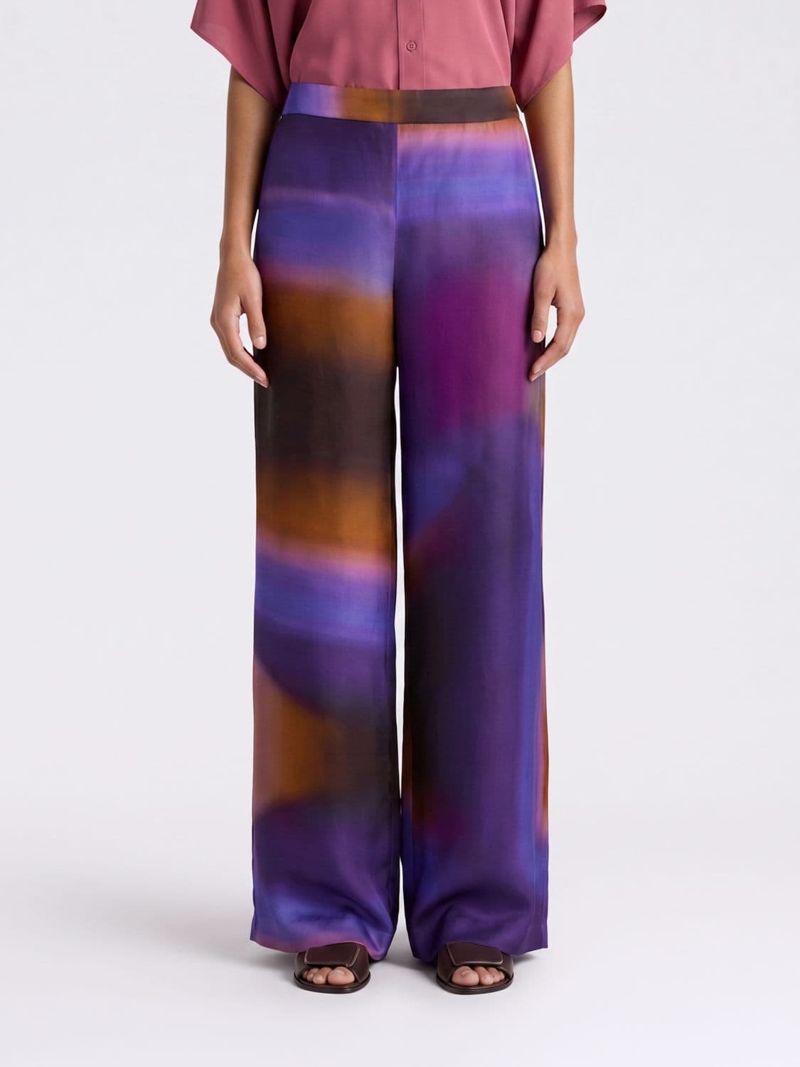 Momonì Palazzo Trousers in Printed Viscose