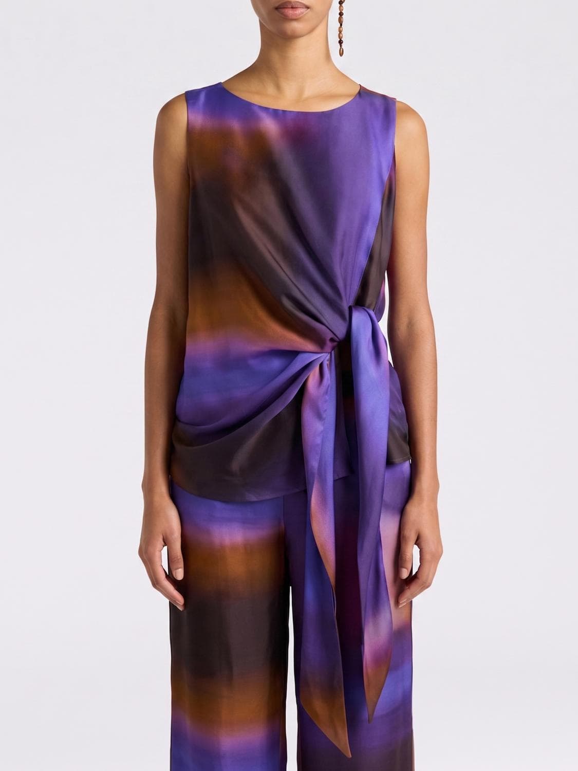 Momonì Viscose Top with Abstract Pattern