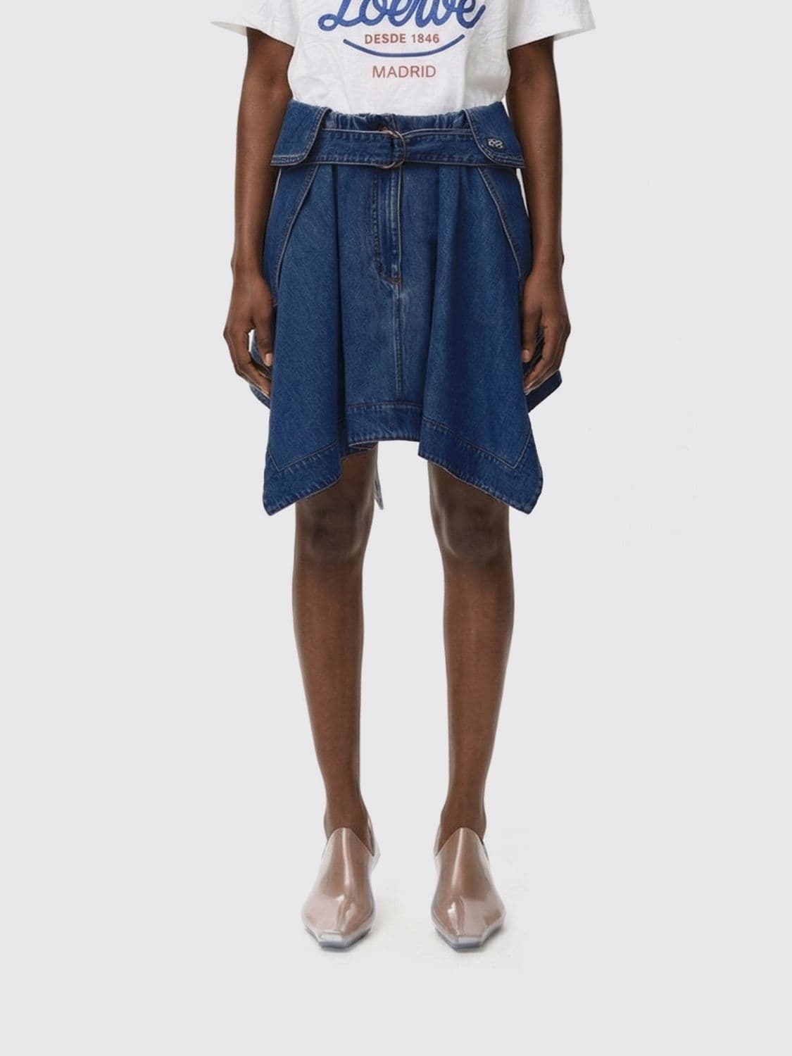 Loewe Asymmetric Denim Skirt