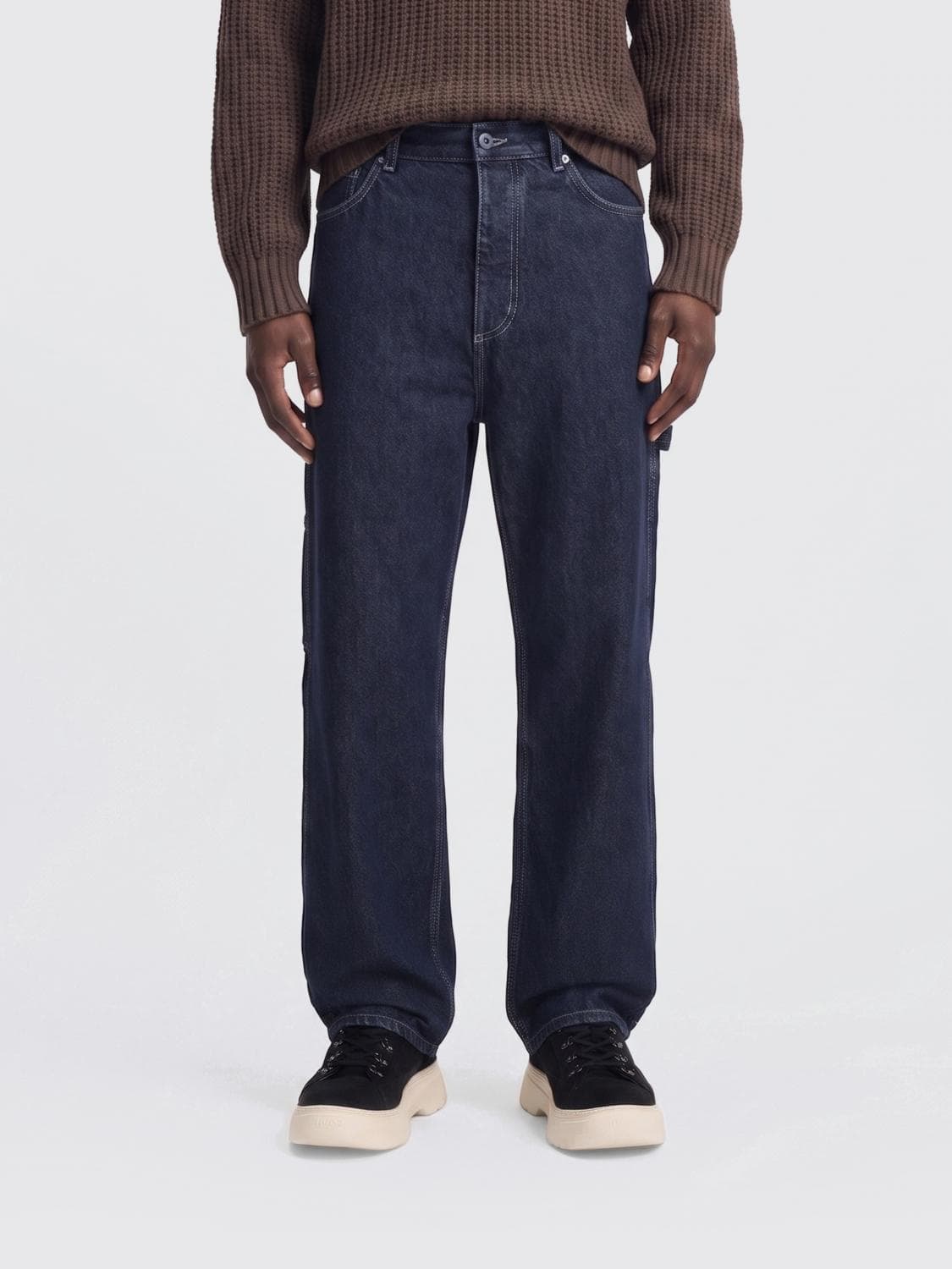 Hugo Cotton Denim Wide Leg Jeans