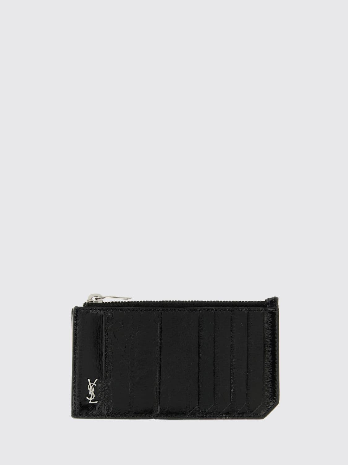 Saint Laurent Tiny Cassandre Eel Leather Credit Card Holder · OS