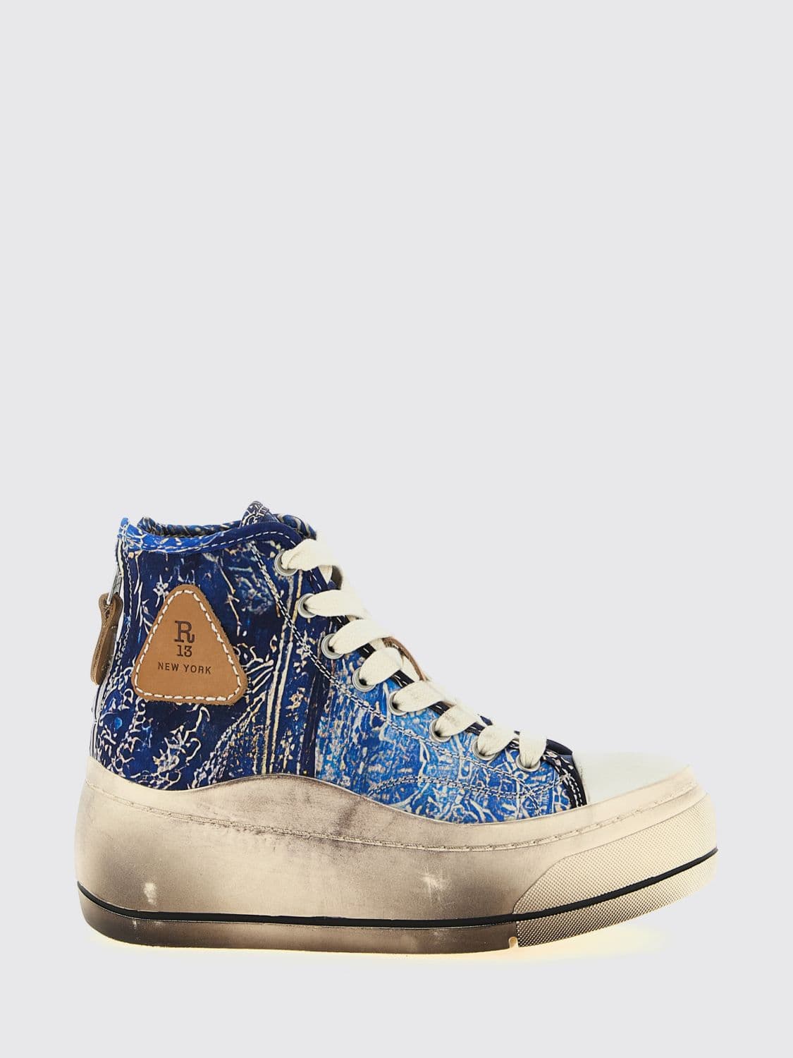 R13 Printed Silk Platform Sneakers