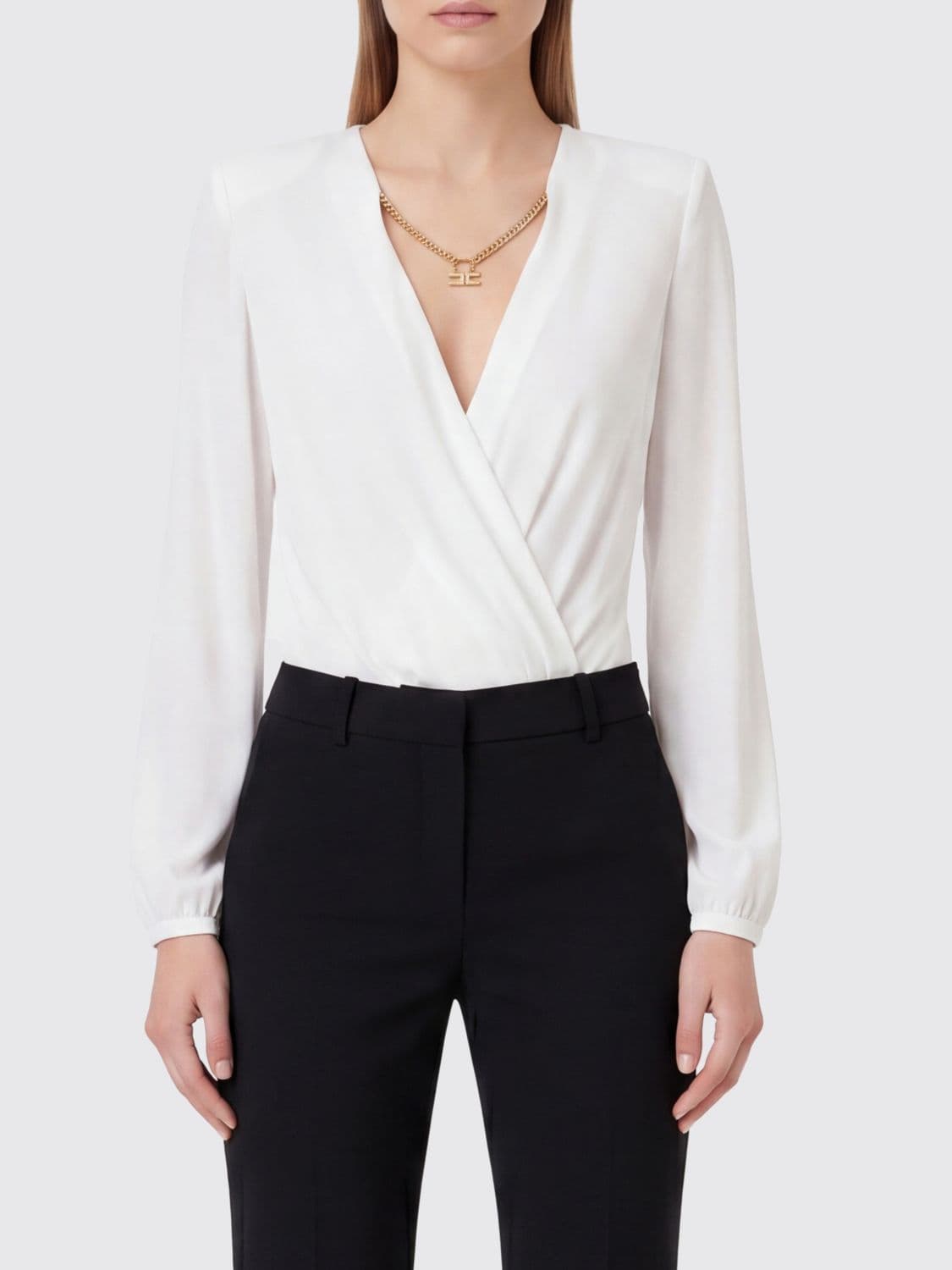 Elisabetta Franchi Georgette Bodysuit Blouse