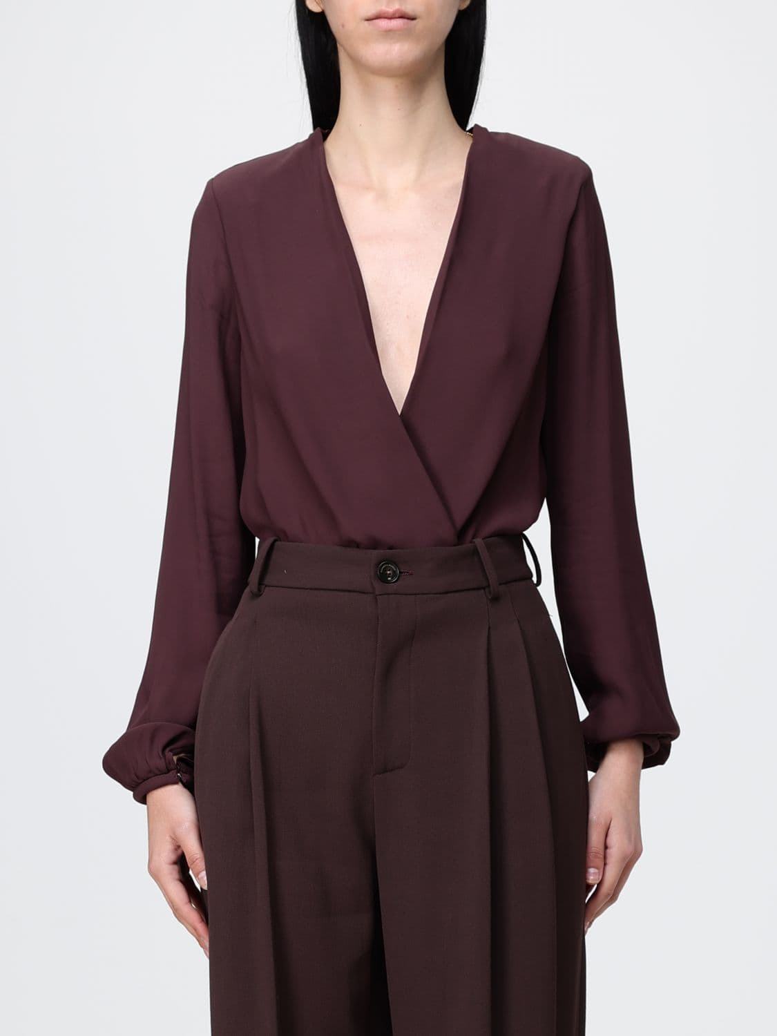 Elisabetta Franchi Georgette Bodysuit Blouse