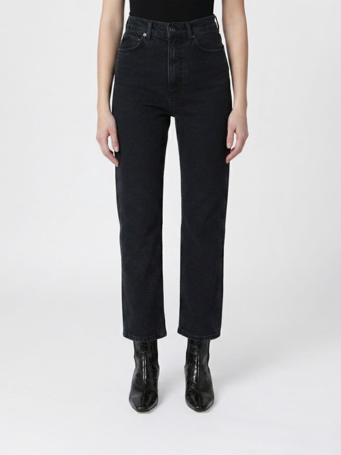 Anine Bing Cotton Denim Straight Jeans